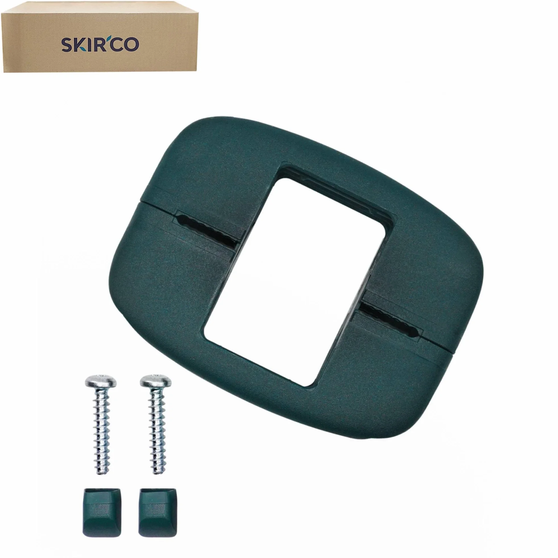 SKIR'CO (12 uds.) Abrazaderas de plástico verdes, rectangulares de 40 x 60 mm, para postes de cerca y soportes para paneles de malla de alambre soldado, color RAL 6005