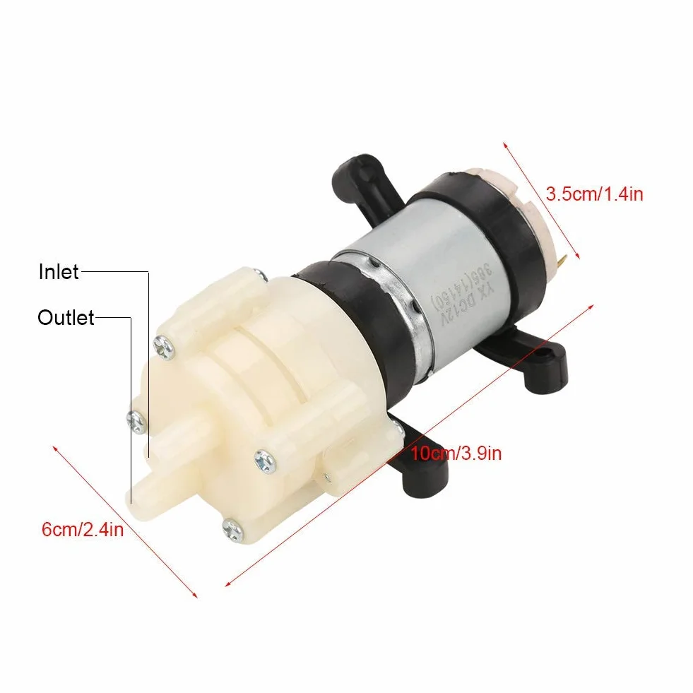Bomba Agua Diafragma 12V Mini 1,5-2 L/min para Máquina de Té