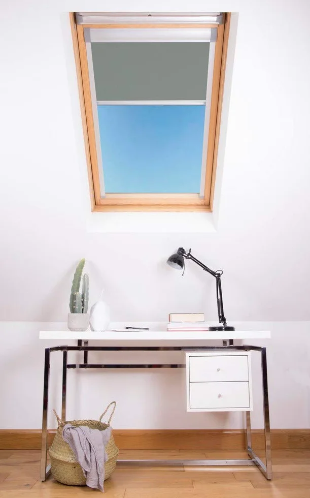 Bloc Skylight Blind Bloque tragaluz Estor UK04 para Velux Ventanas de Techo Blockout, Peltre