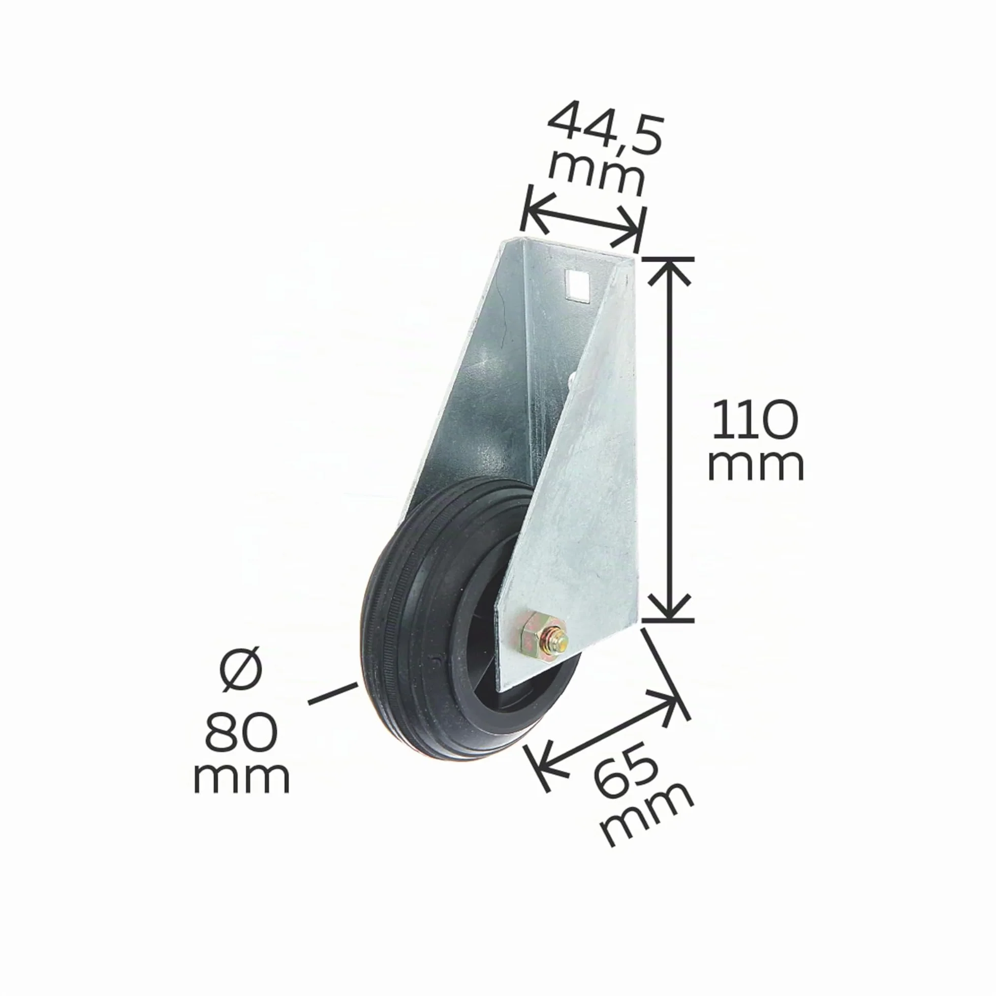 Alberts 214364 Rueda de apoyo para pórtico, Para pórticos pesados, para atornillar, Galvanizado en caliente, Ø80 mm