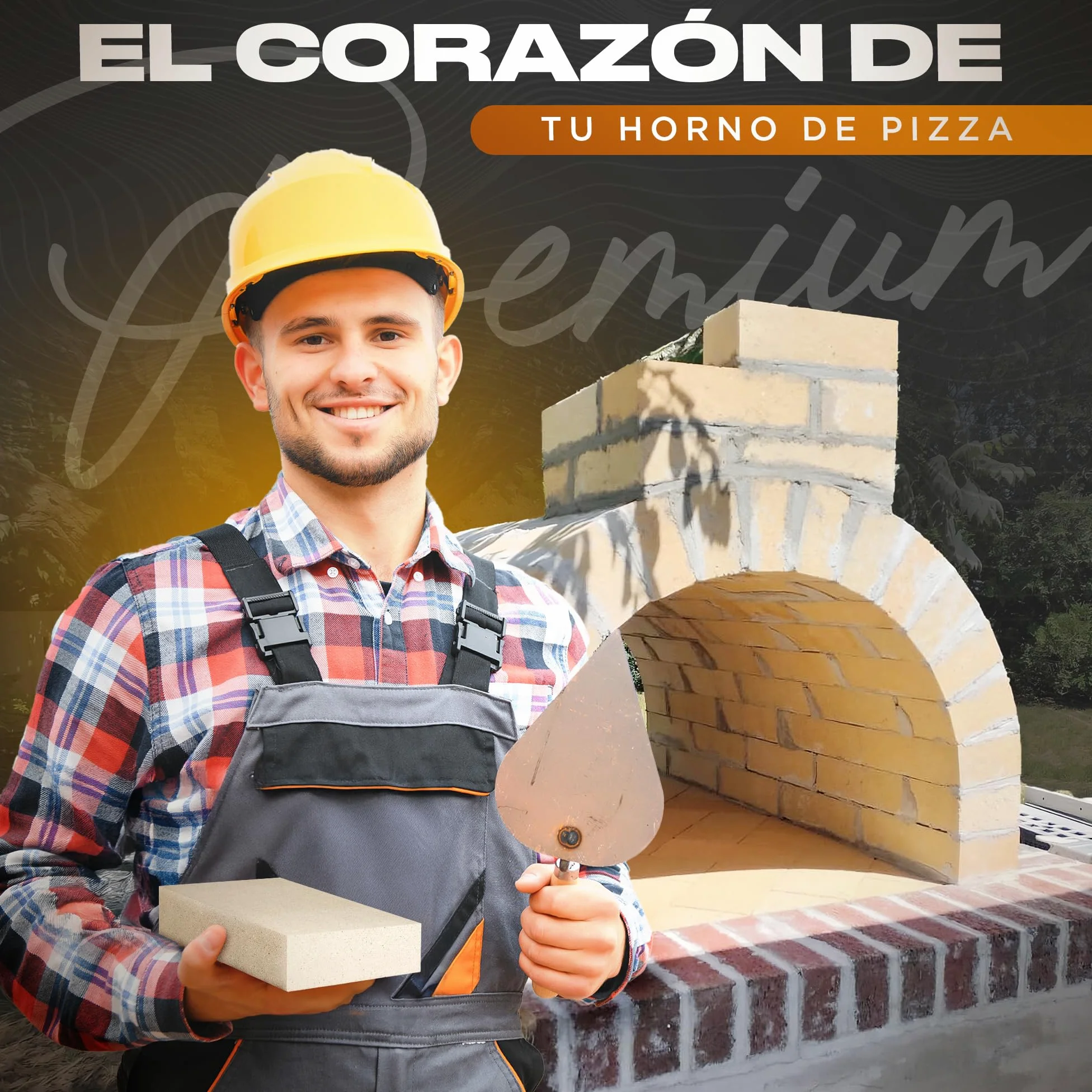 Pack 6 Ladrillos Refractarios 22 x 11 x 3 cm | Fabricados con Arcilla Refractaria | Ladrillo Refractario perfecto para Chimeneas, Hornos y Barbacoas