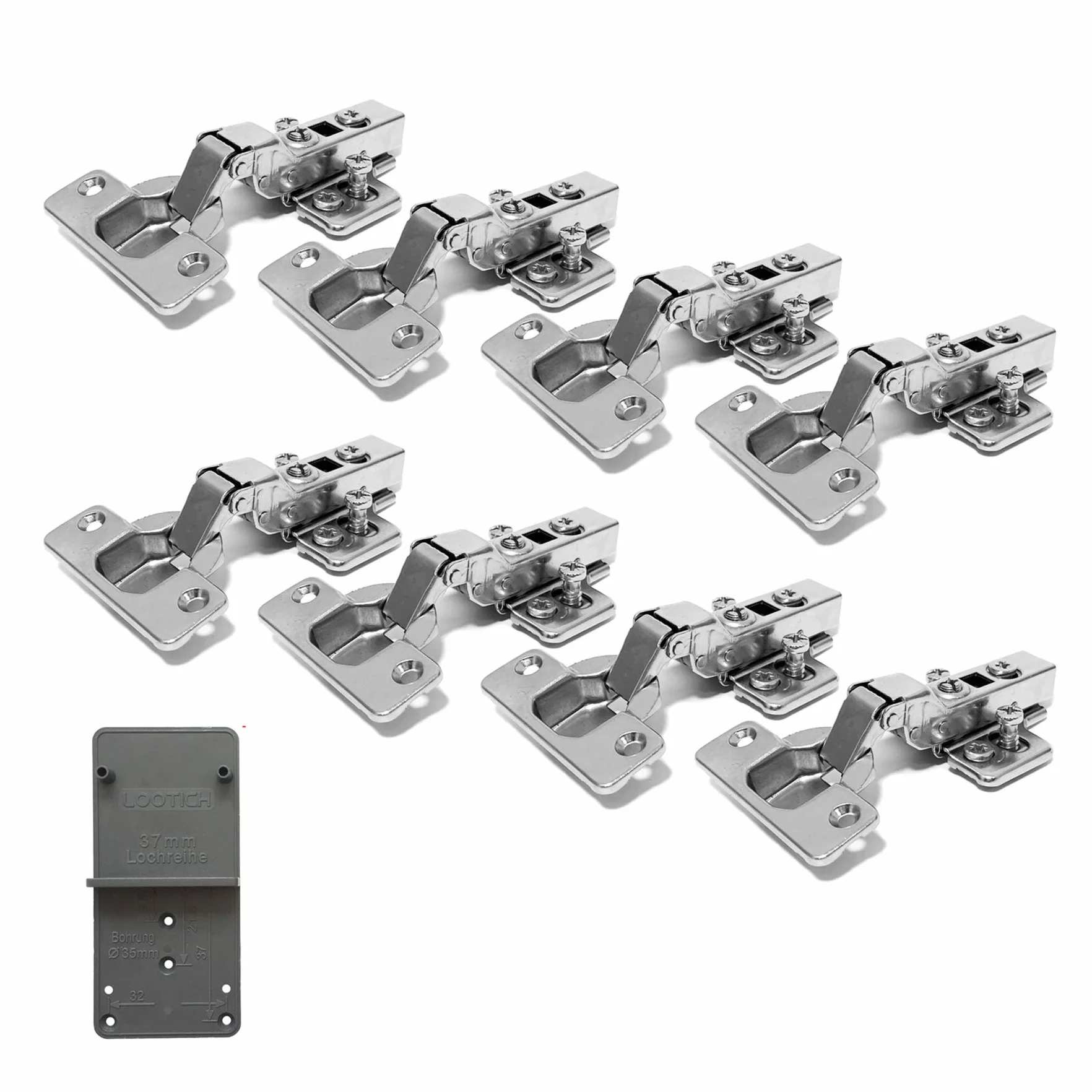 110 Grado Semi Solapado 35mm Soft Close Bisagras de Clip con Amortiguación Bisagra con Suave Cierre para Puerta de Mueble Armario de Cocina 8 Pcs