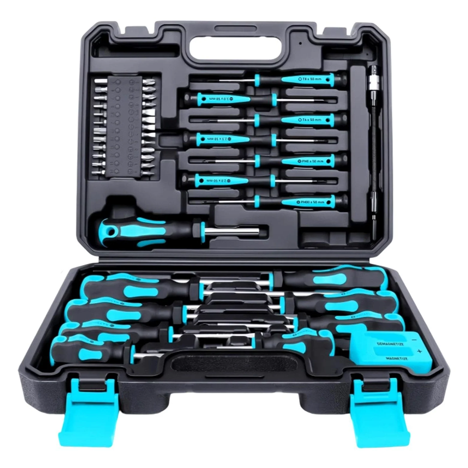 Juego de Destornilladores Magnéticos Con Puntas Phillips Y Planas Para | Kit de 43 Piezas con Trinquete Magnético Para Hogar Taller Muebles Portátil Pc Teléfono Tv Coche Y Motocicleta