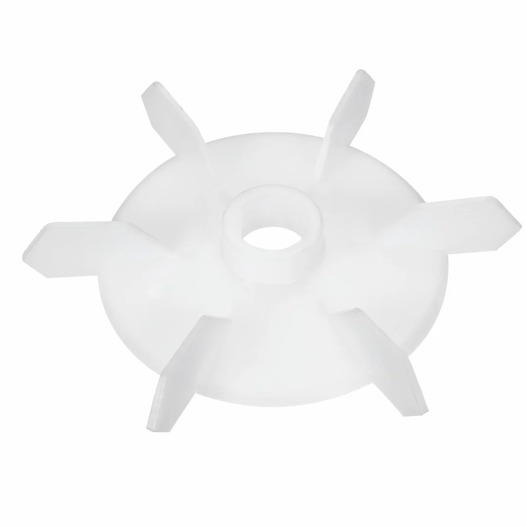 sourcing map 1Pcs 140 * 16mm D Reemplazo del eje Plástico blanco 6 Impulsor Paleta del ventilador del motor