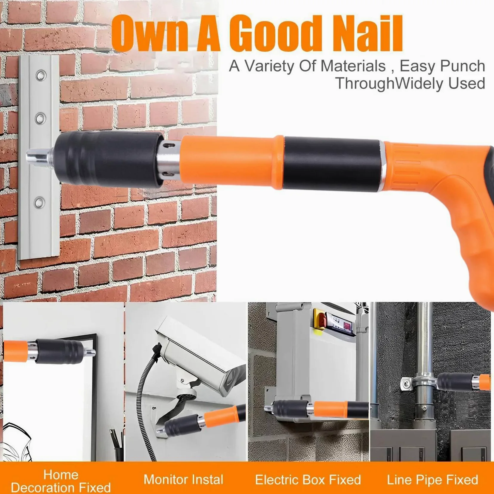 Booso Mini Nailer Tool Set Kit Manual Máquina Clavadora Manual Juego de Herramientas Máquina Clavadora de Aire Kit de Herramientas Máquina Clavadora Clavadora Ajustable para Pared de Hormigón para