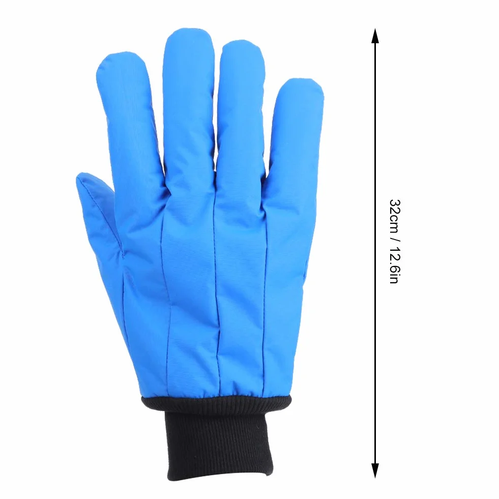 Guantes Criogénicos de Protección contra Nitrógeno Líquido y Hielo Seco, Guantes Impermeables y Transpirables para Bajas Temperaturas, Equipo de Seguridad para Laboratorio e Industria, Azul