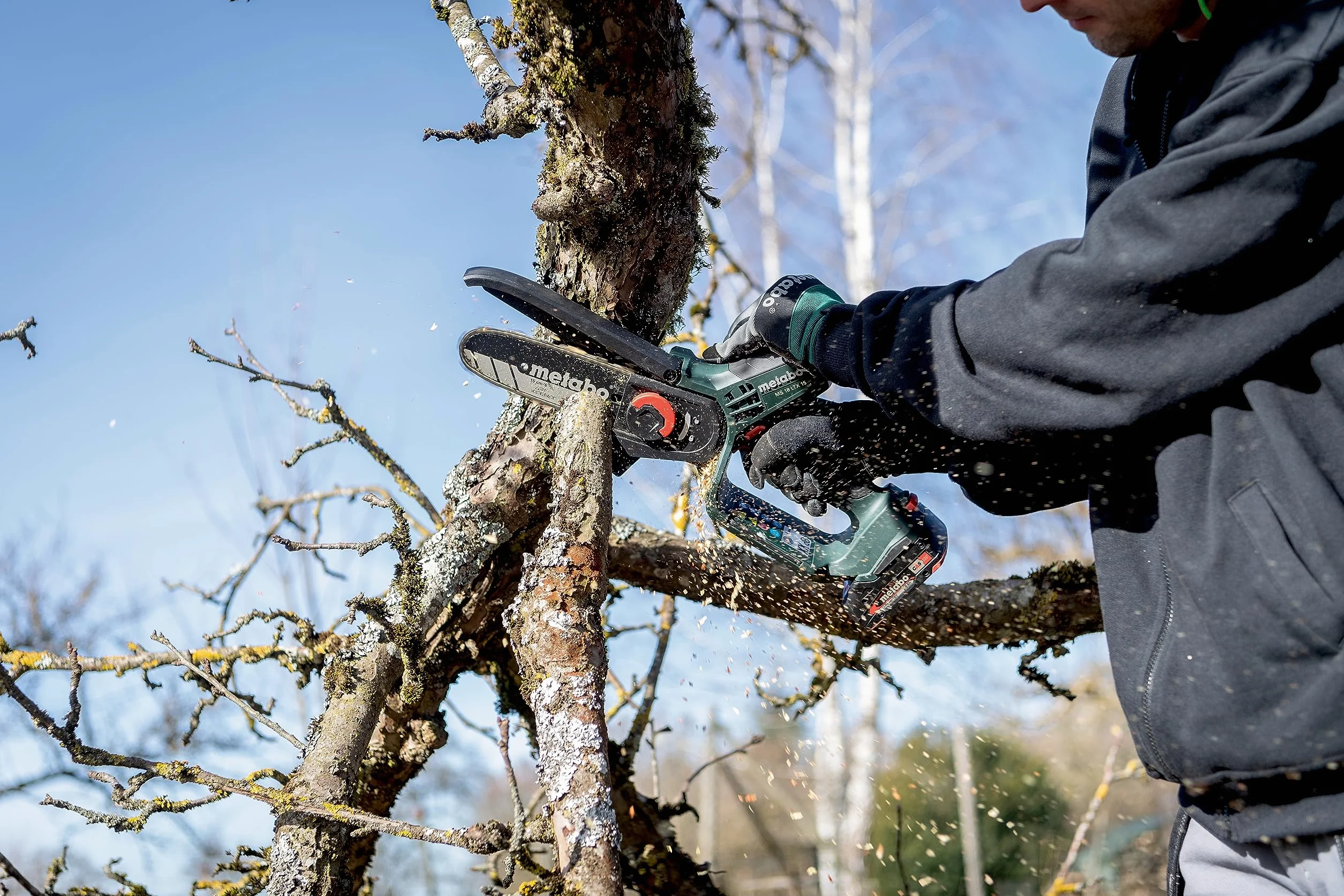 Metabo Sierra de Jardín Inalámbrica 15 cm Motosierra Pequeña para Poda