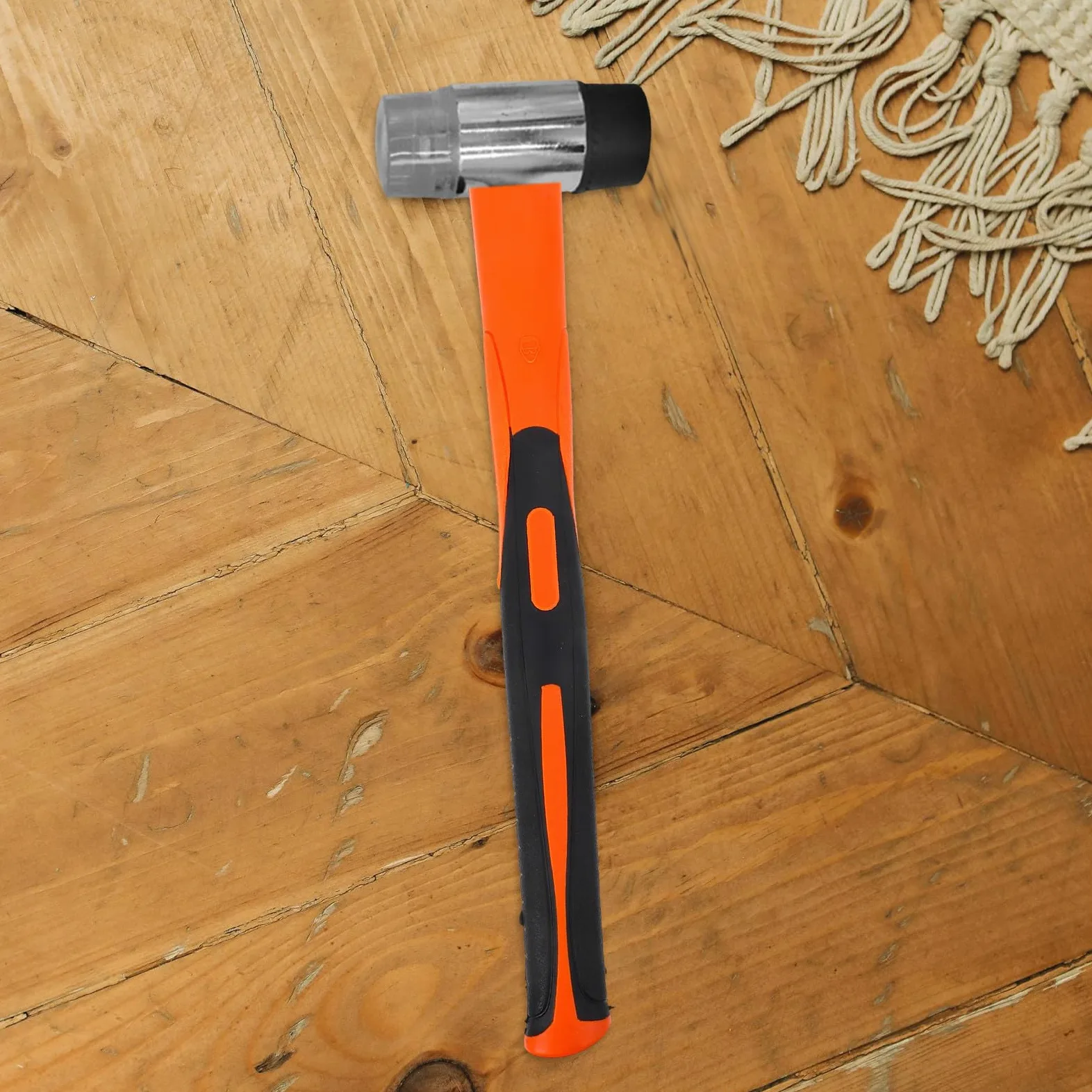 TIDTALEO Mango de Repuesto para Maza de Goma Antideslizante y Antivibración Mango Recto de Goma Duradera para Herramientas de Jardinería y Mejoras del Hogar Accesorio Negro y Naranja