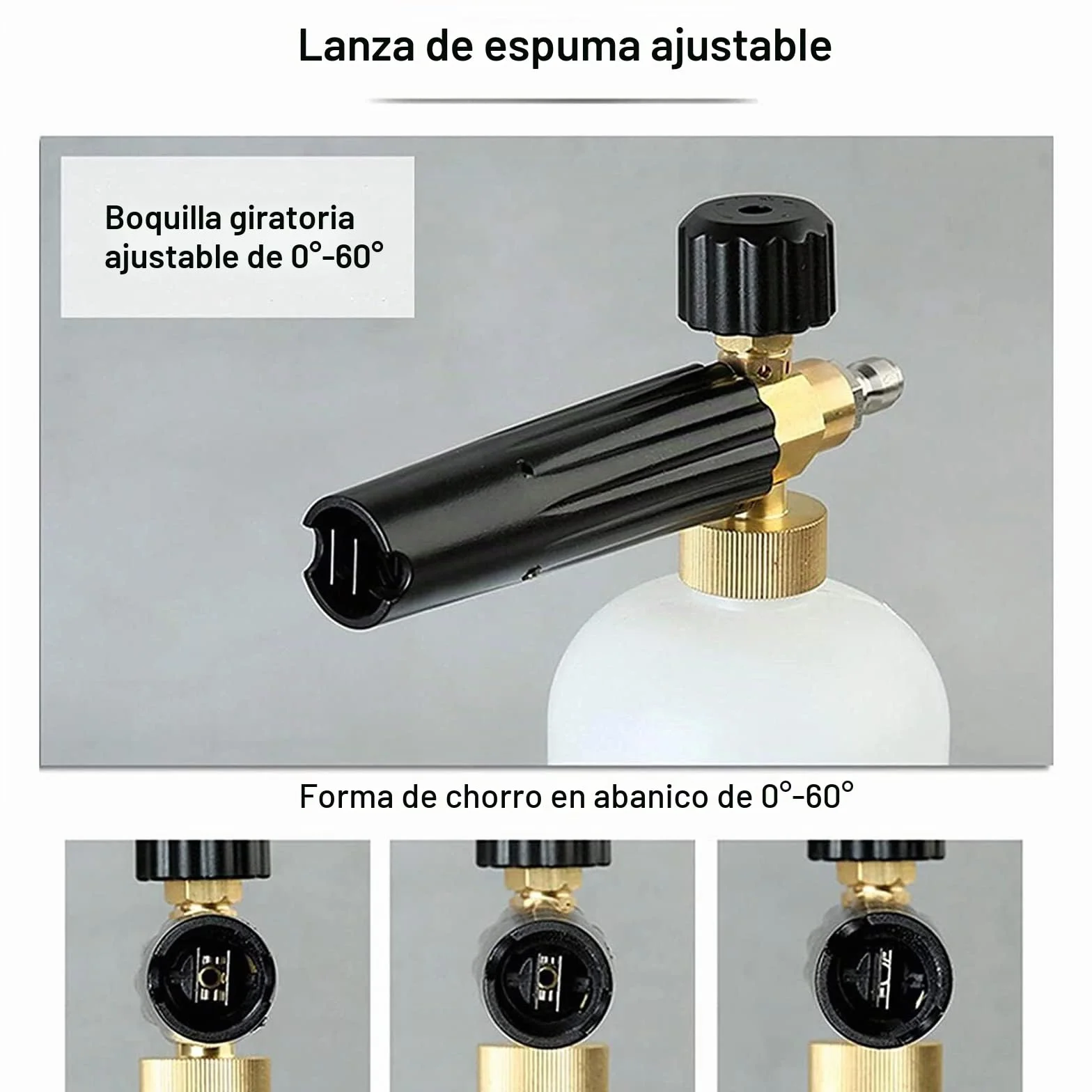 Stone Banks - Limpiador de alta presión con 5 boquillas de pulverización, 1 l, cierre rápido ajustable de 1/4", botella de pistola de espuma, dispensador de jabón para lavado de coches
