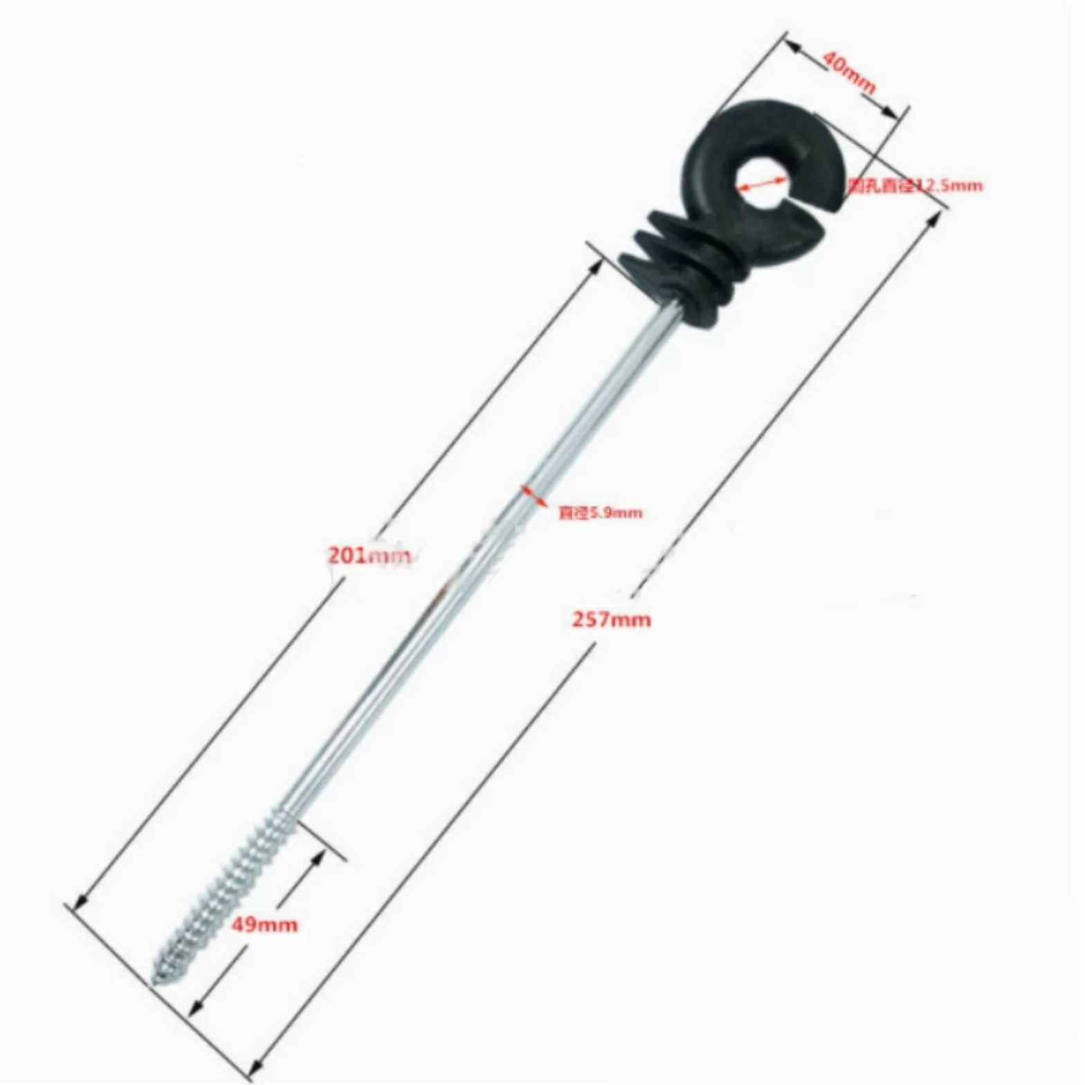 25 Aislantes para Vallas Eléctricas De 257 Mm De Longitud Extra, Aislantes Anulares De PláStico, Aptos para Postes De Madera De Vallas De Gran Longitud