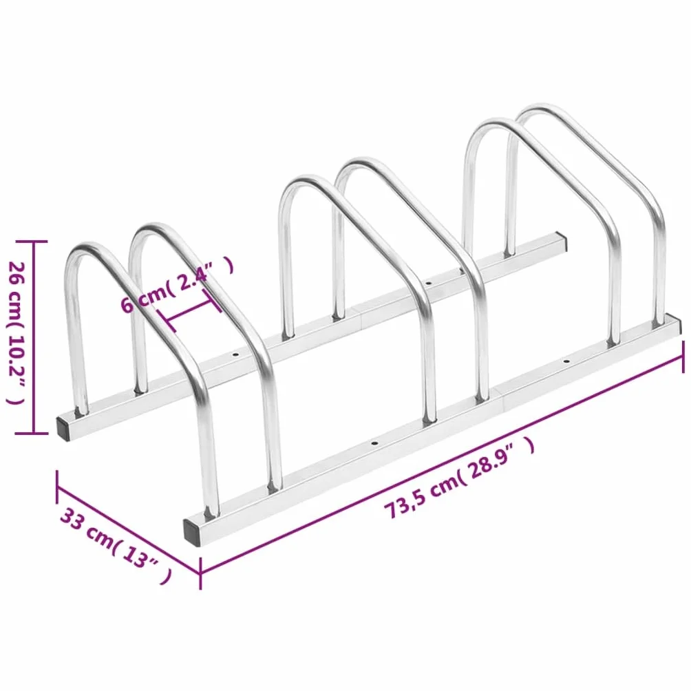 vidaXL Bicicletero para 3 Bicicletas Acero galvanizado, Soporte portabicicletas