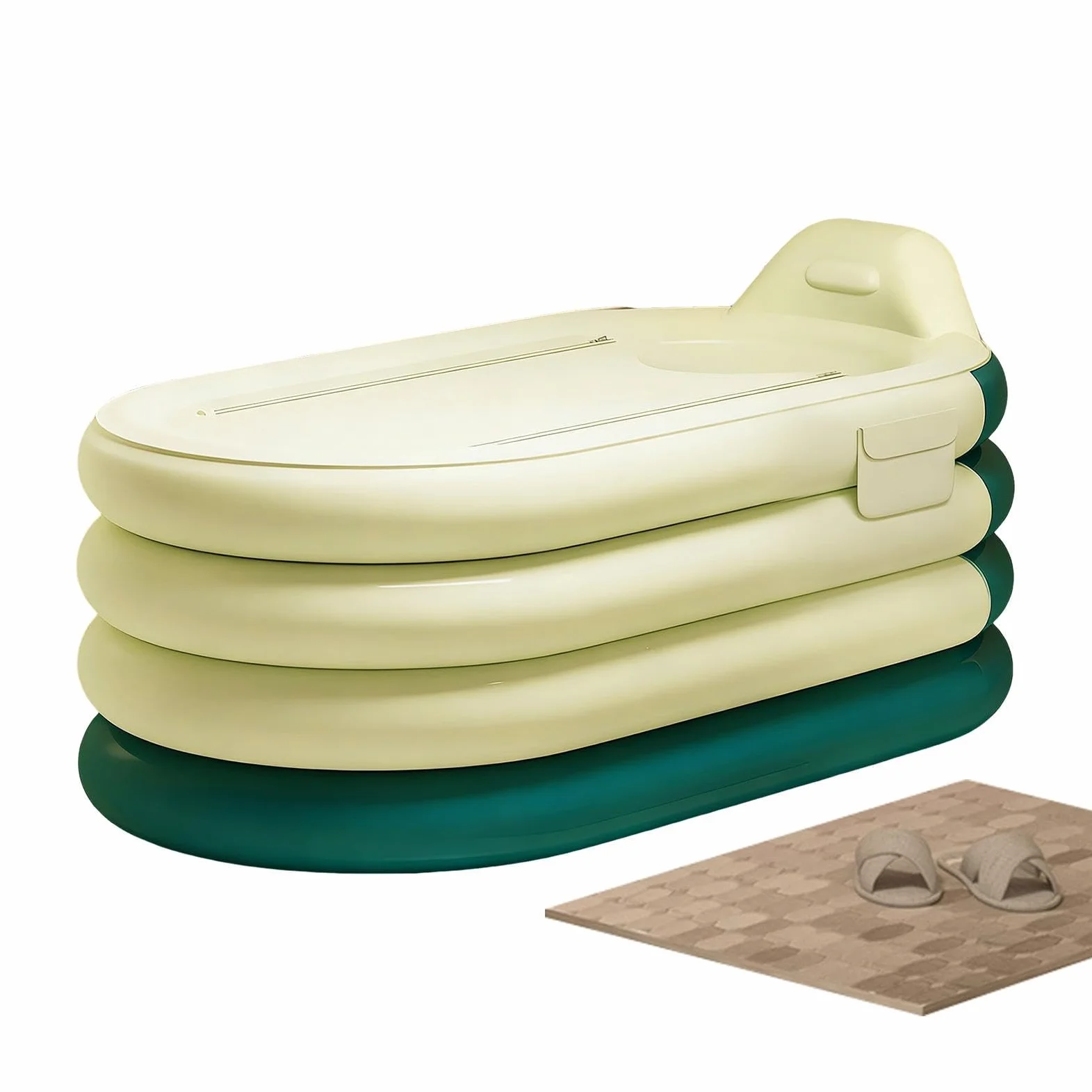 Bañera Inflable Herramienta de Baño con Bomba de Pie | Bañera Inflable para Adultos para Relajación, Spa, Atletas, Hoteles y Apartamentos