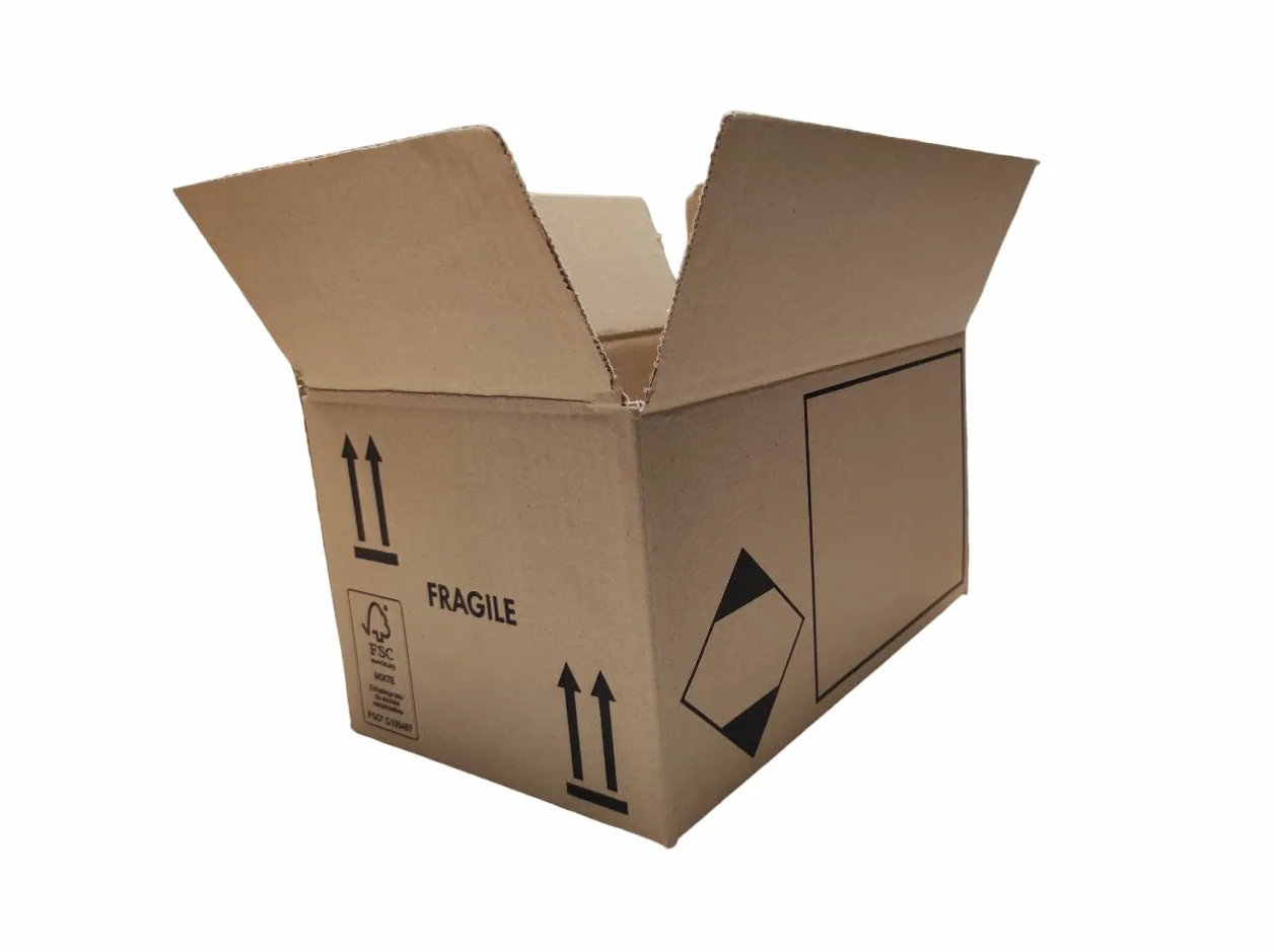 Lote de 10 cajas de 28 x 18.5 x 15.5 cm para mudarse, enviar o almacenar - Marrón