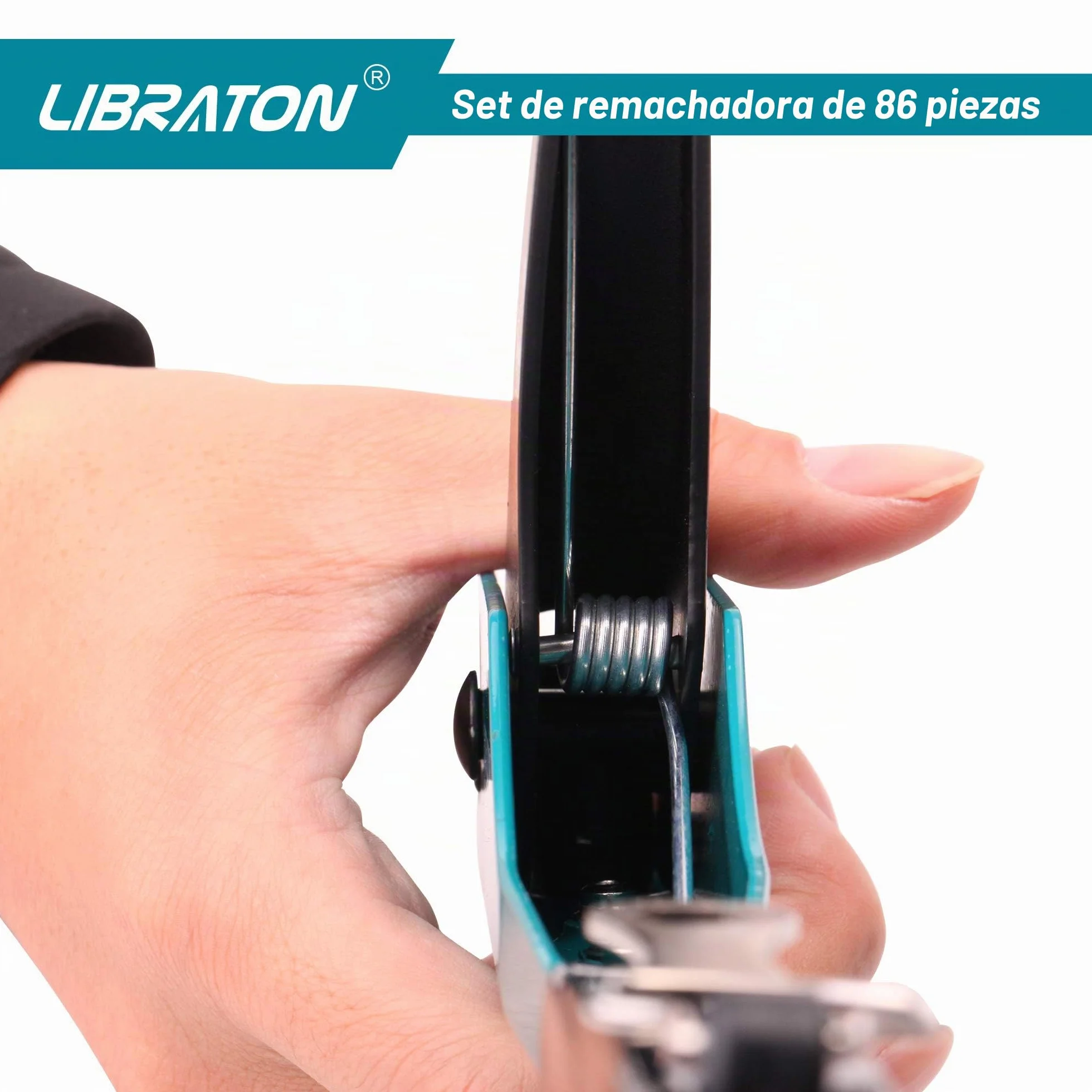 Remachadora Manual 80 Piezas, Pistola de Remaches con 4 Tamaños HSS Brocas, Herramienta Profesional
