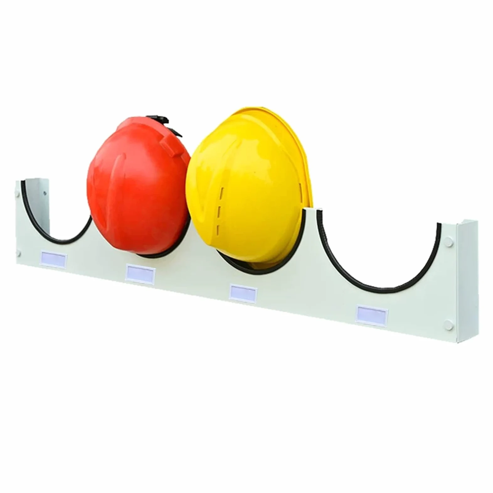Soporte para Cascos de Seguridad, Colgador de Cascos, Chapa de Acero Galvanizado, con Etiquetas de Identificación, para Construcción/Taller/fábrica