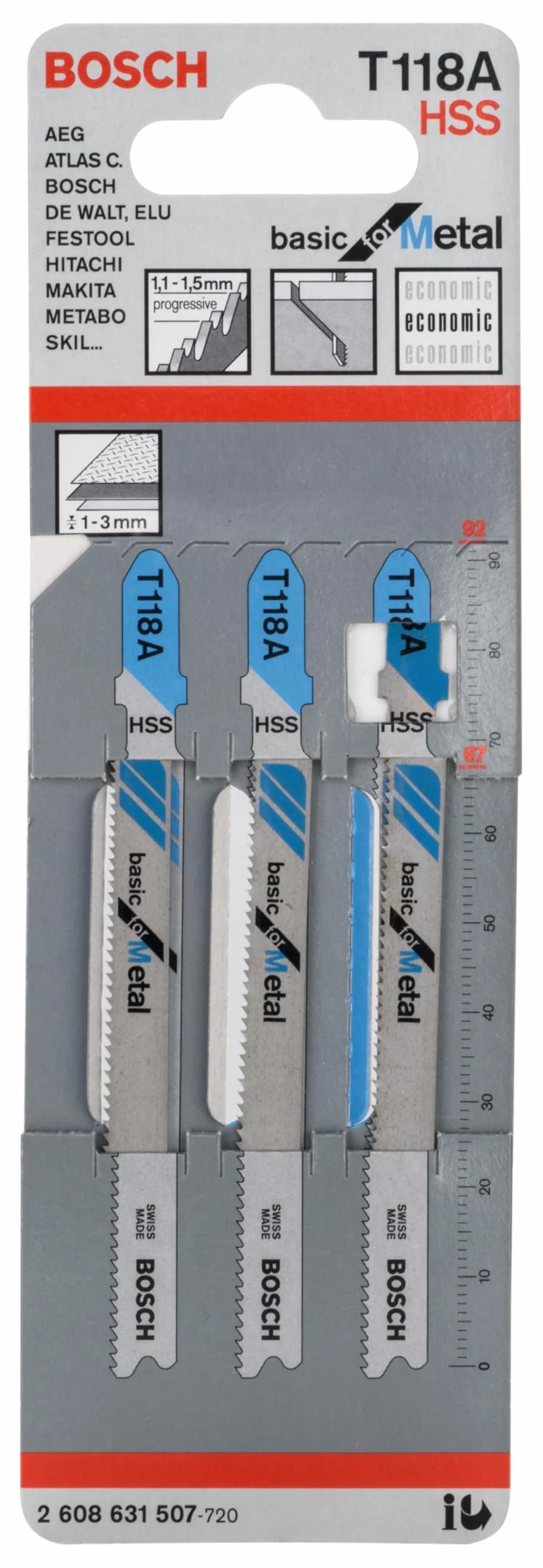 Bosch Professional Hojas de sierra de calar T 118 A Basic for Metal