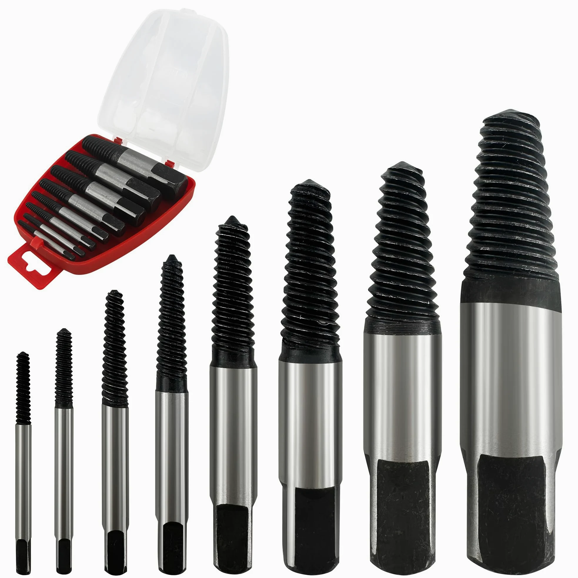 Juego de extractores de tornillos, herramientas de desenroscar tornillos, juego de destornilladores izquierdos, extractor de tornillos, Para Tornillos Rotos o Dañados