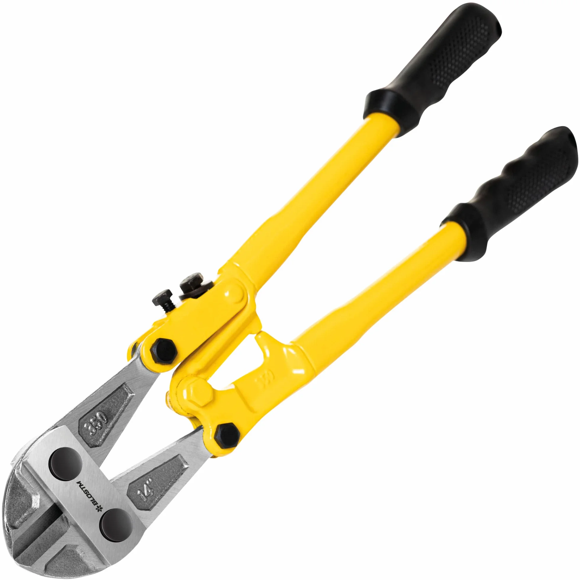BLOSTM Cortadores de pernos resistentes – Cortador de pernos de acero inoxidable de 14 pulgadas con asas ergonómicas de agarre de goma, cortadoras de pernos fuertes para cortar vallas, cadenas
