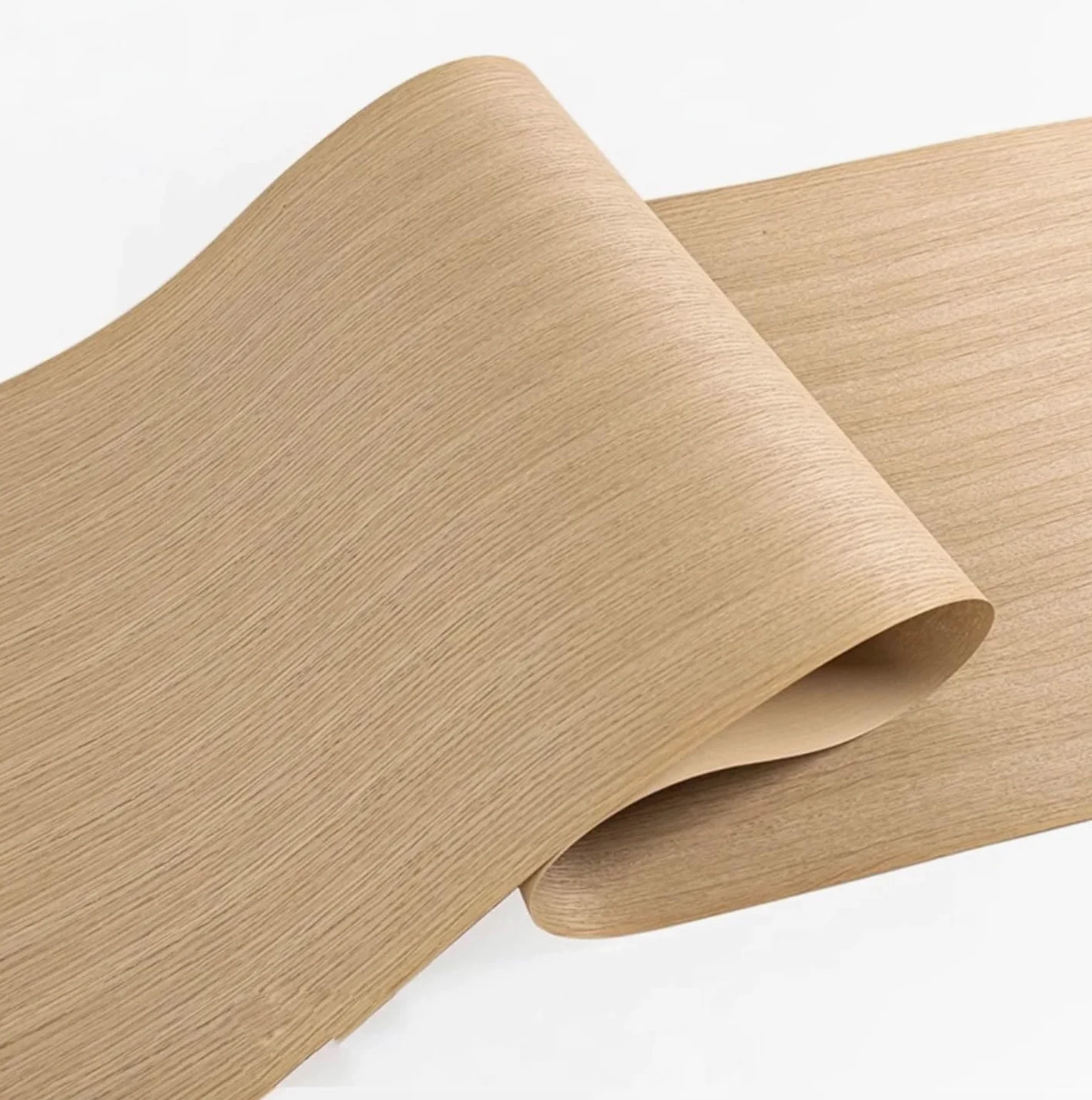 1 chapa de madera de roble blanco natural de grano recto de 2,5 metros de ancho, 58 cm de alto, 0,25 mm de ancho (parte trasera con papel kraft)