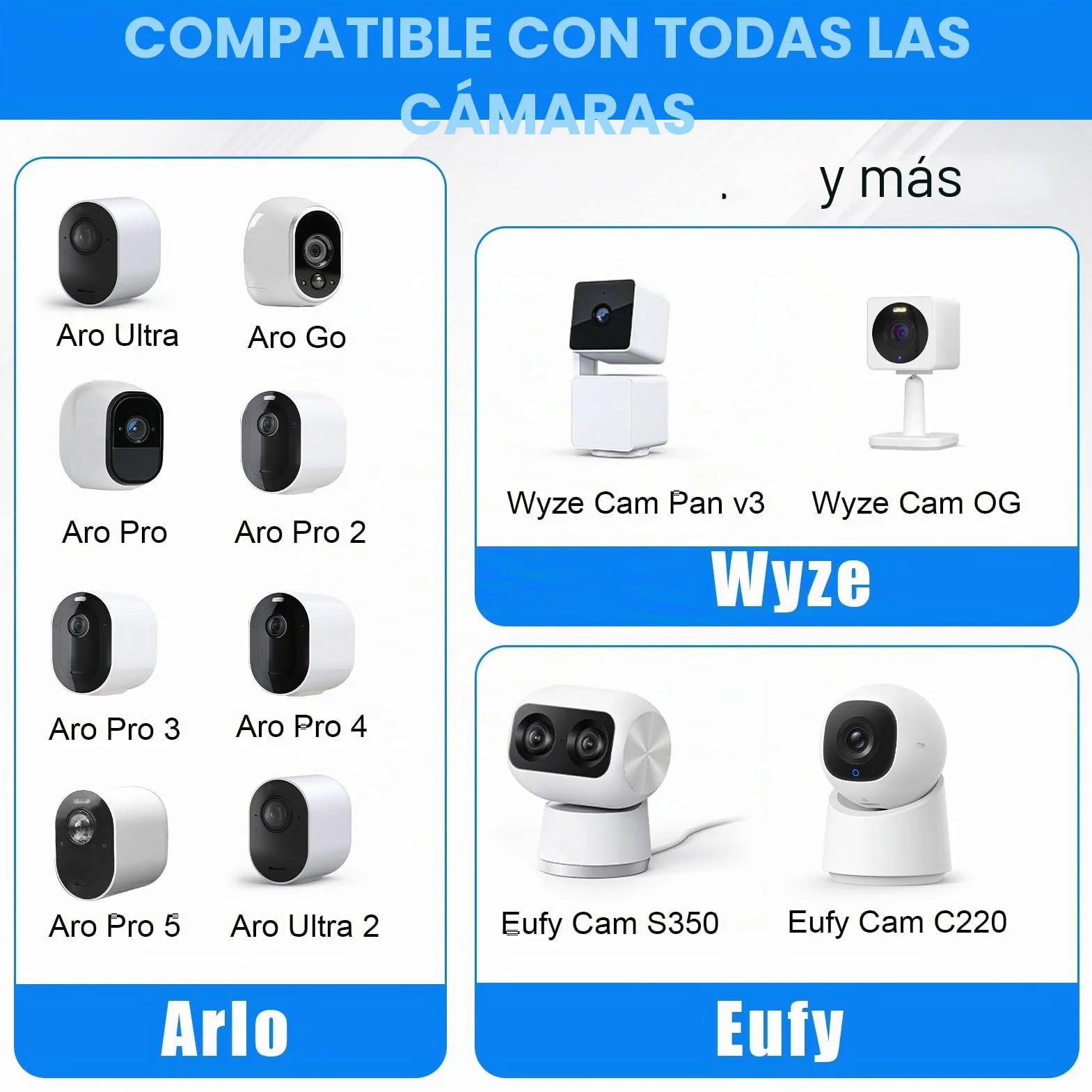 Soporte de Pared Ajustable para Cámara al Aire Libre, Soporte de Cámara con Rosca de 1/4 Pulgadas, Soporte de Pared para EufyCam S3 Pro Arlo Blink, Anillo de Aleación de Aluminio, Negro