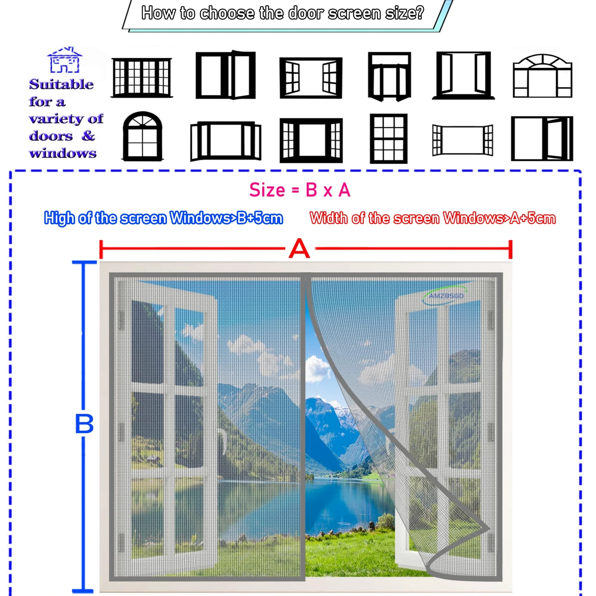 Mosquitera Ventanas Magnetica, 250x230 cm Malla de Fibra Impenetrable Súper Resistente, 2 Rollos Cinta Adhesiva Desprendible, Totalmente Magnética, Cierre Automático- Gris H