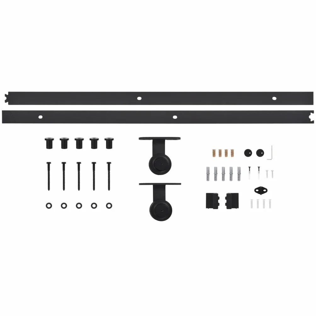 vidaXL Kit de herrajes para puertas correderas acero negro 200 cm