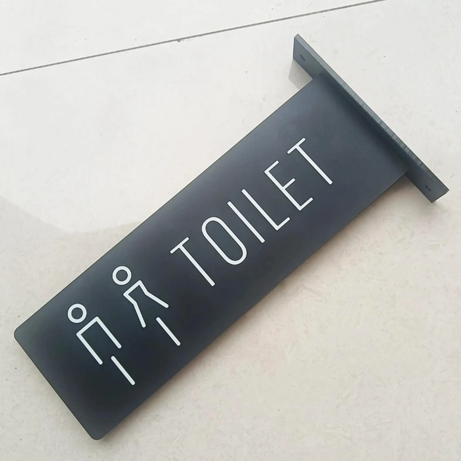 Letrero de Aseo Señal de inodoro doble cara, señales pared lateral baño, recordatorio, puerta montadas lateralmente for hombres y mujeres(1)