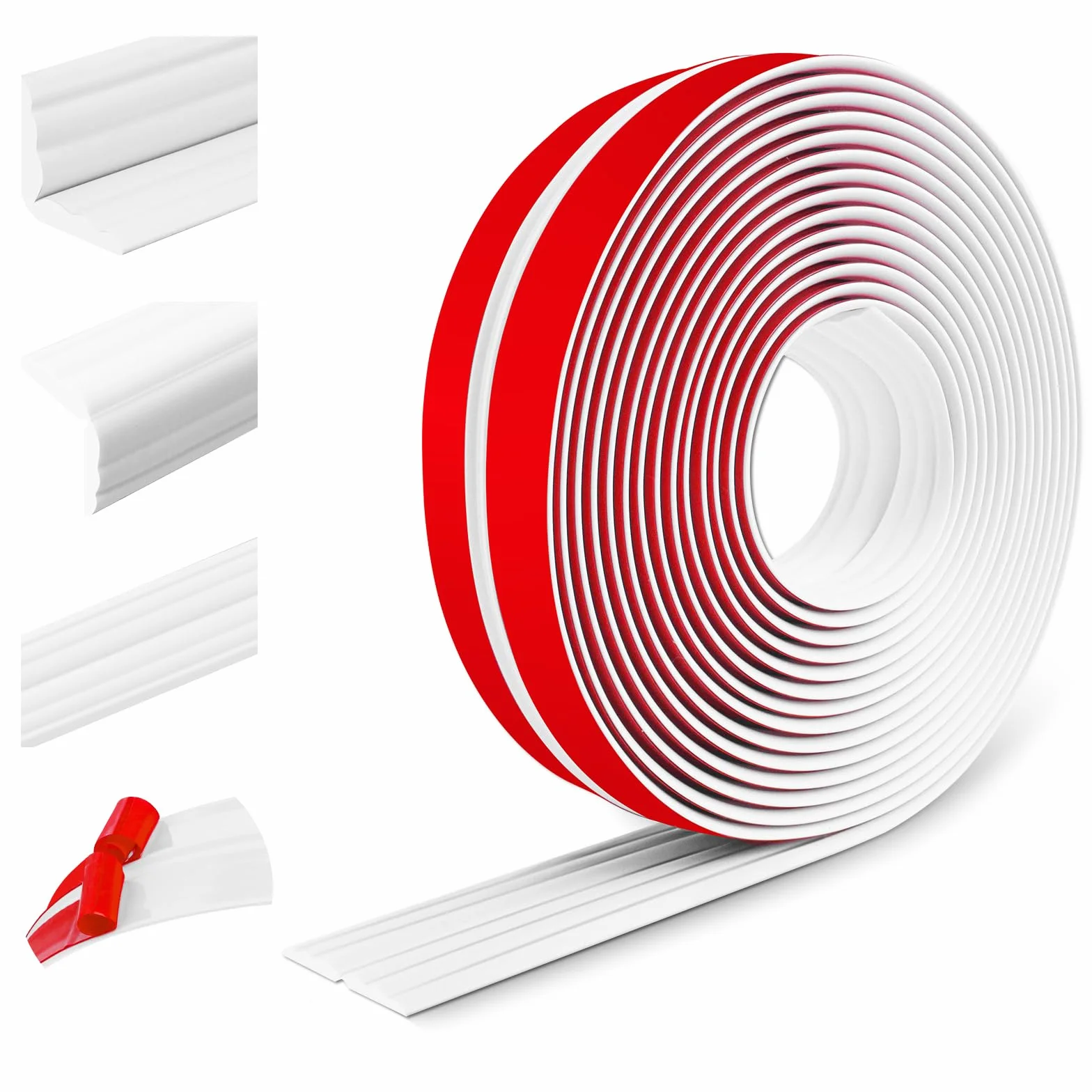 Molduras de pared autoadhesivas PVC protección esquinas bordes 40mm×3m Blanco