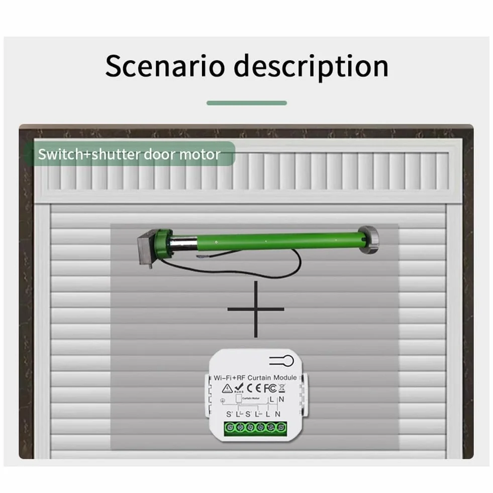 Booso Tuya Smart Curtain Switch WiFi 433Mhz Módulo de Control de Persianas Enrollables con Control Remoto para Persiana Enrollable Eléctrica