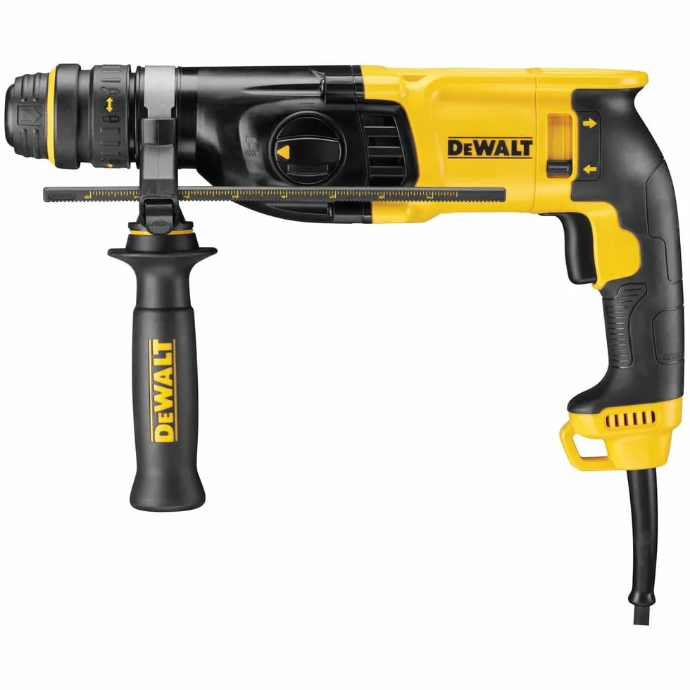 DEWALT D25134K-QS - Martillo Perforador con Cable, 2,8J, Capacidad de Perforación 24 mm Hormigón,13 mm Metal y 30 mm Madera, 3 Modos, Funcionamiento 0-1500 rpm y 5500 golpes/min