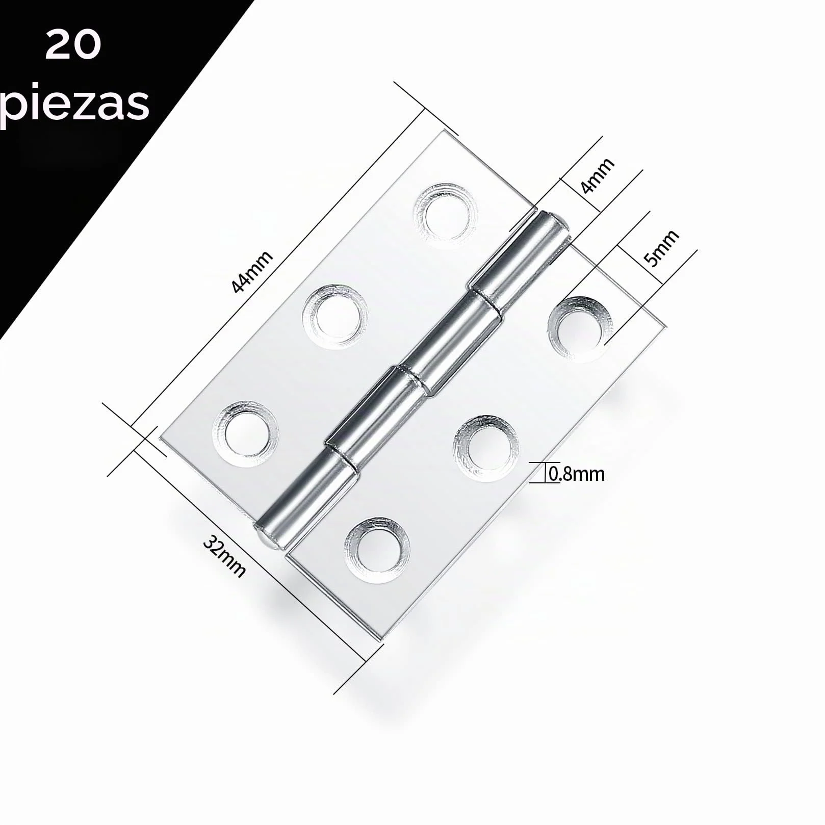 20 Piezas Bisagras Puertas Madera,Visagras Pequeñas, Bisagras de Acero Inoxidable Conectores para Gabinete Armario Puertas Ventanas