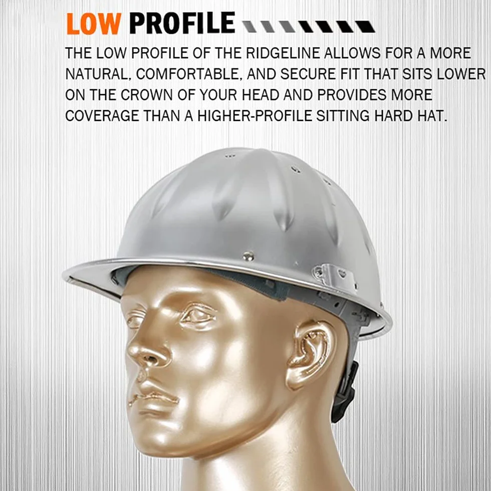 Casco de Seguridad, Casco de Aluminio Casco Protector Ajustable El Refuerzo de aleación de Aluminio en la Parte Superior es más Seguro y eficaz para Evitar pinchazos
