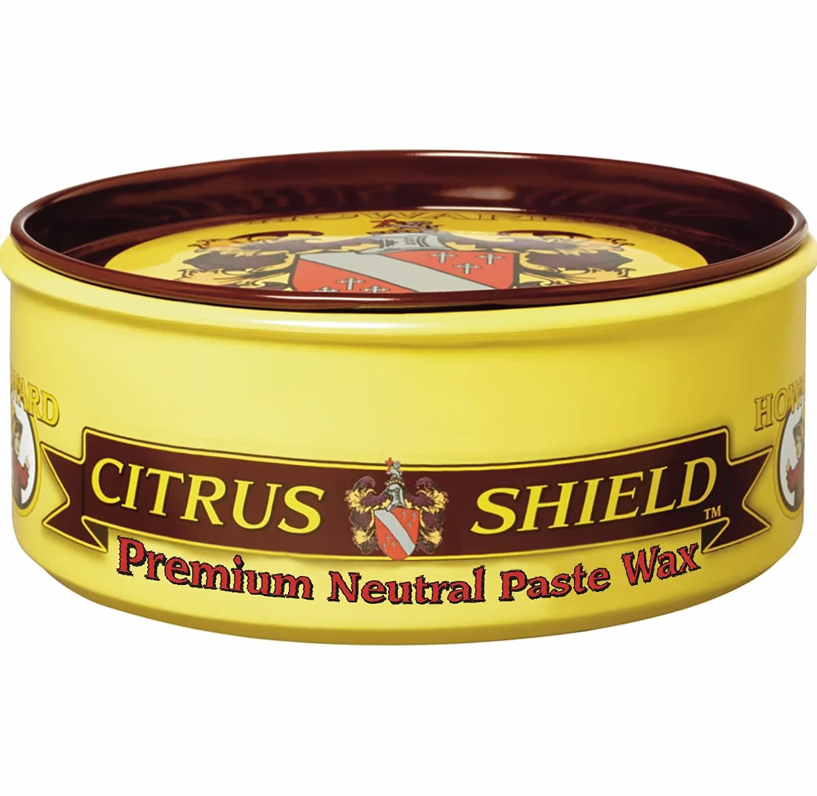 Howard Citrus-Shield CS0014 - Cera en pasta de alta calidad, 312 g, carnauba, cera de abejas y aceite de naranja, protección y pulido de madera, pintura, hormigón y metal