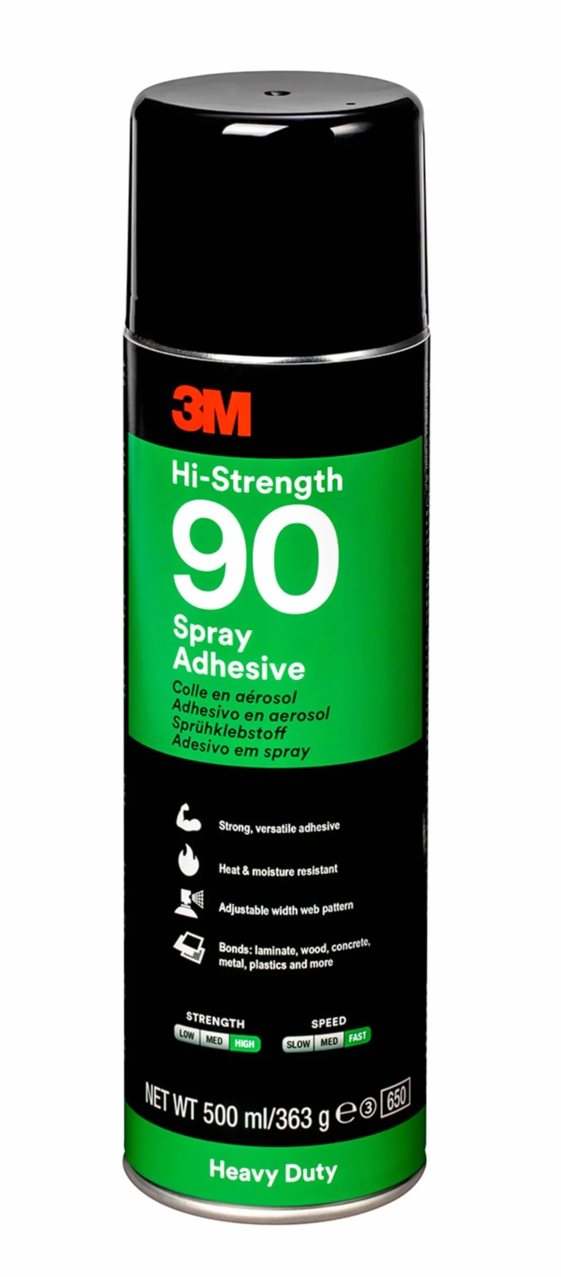 3M Spray Adhesivo 90 Alta resistencia, 500 ml, 1 lata, 1 unidad