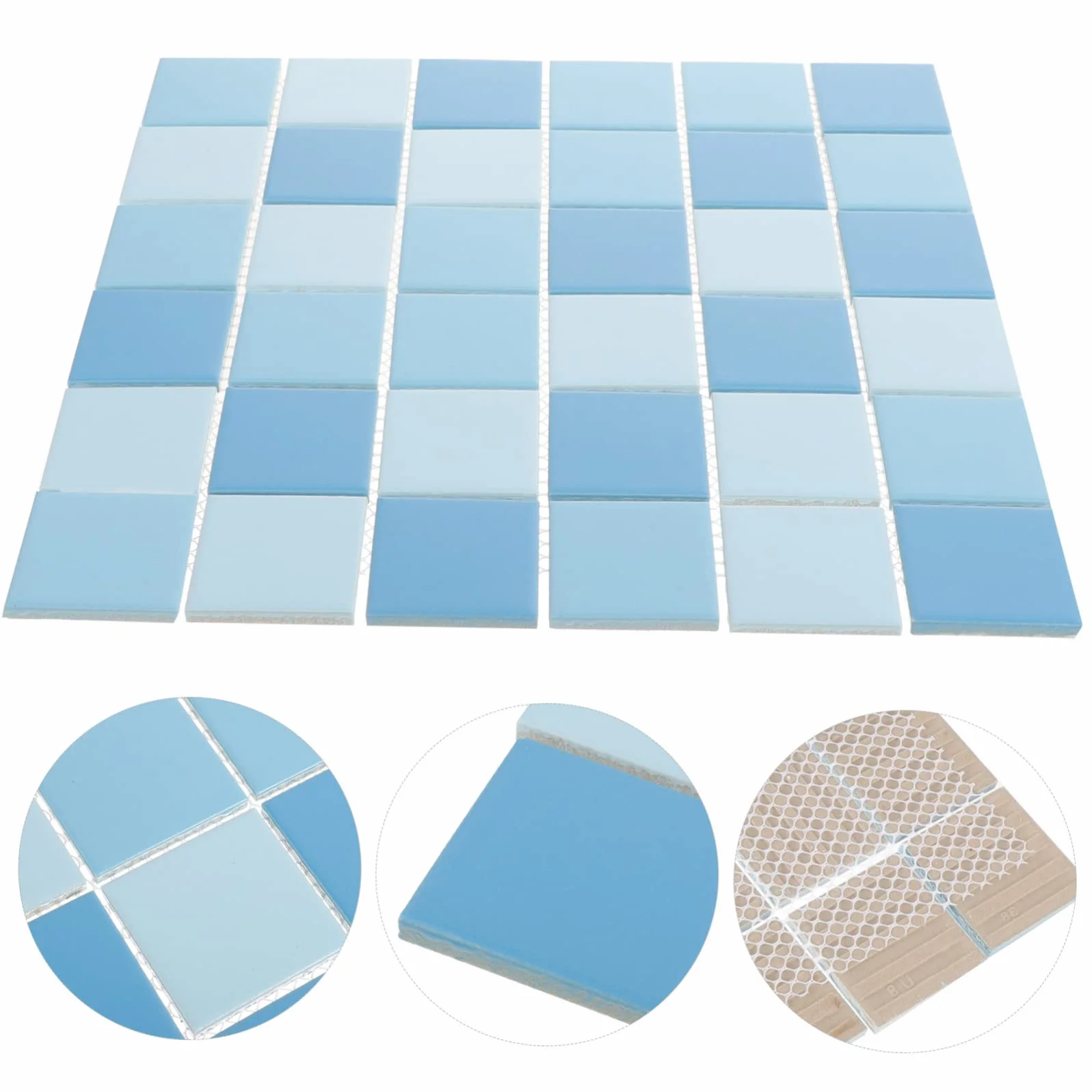Azulejos de Cerámica para Piscina 30x30 cm Azul Claro Mosaico Decorativo Resistente Exteriores 1 M²
