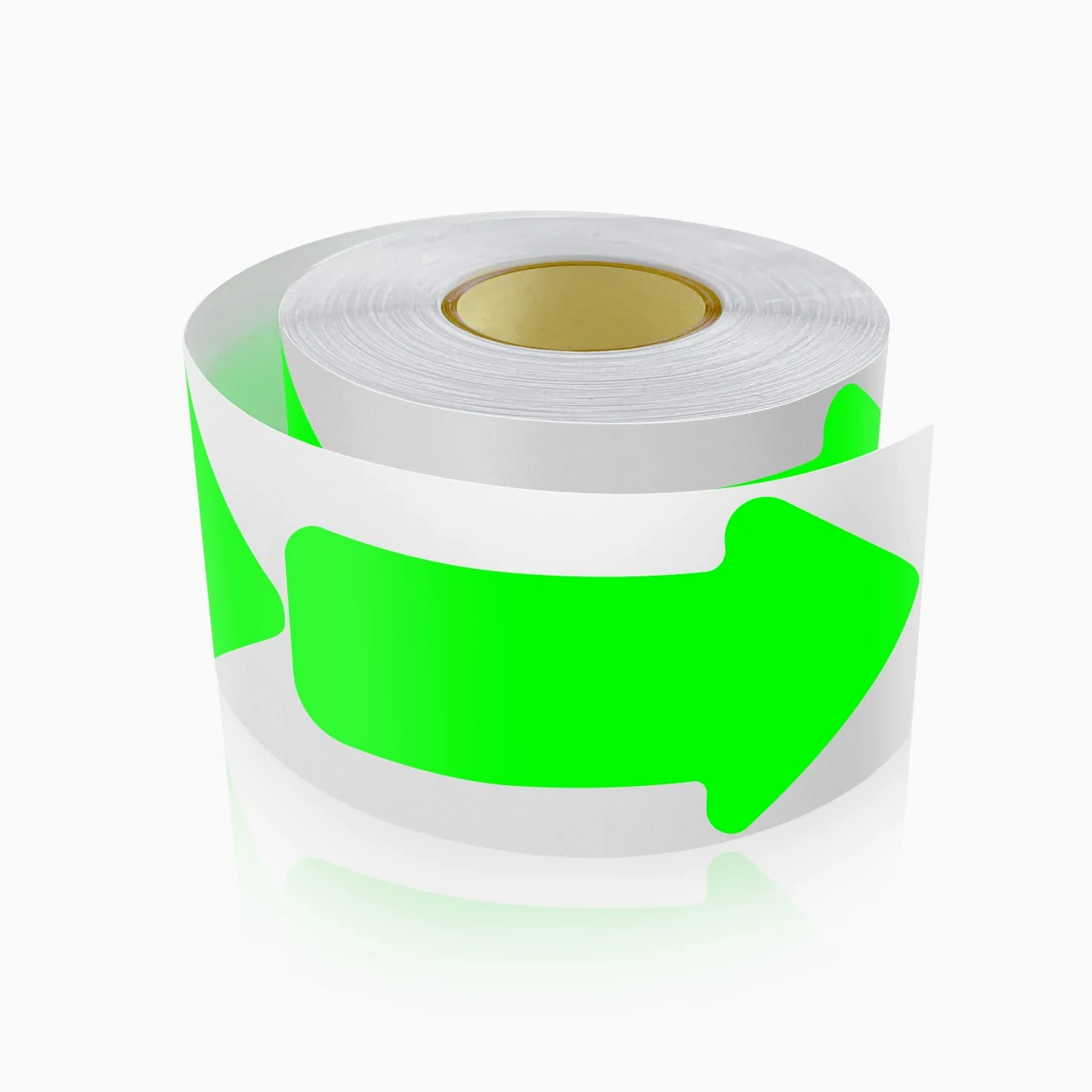 200 pegatinas de flecha de 5 x 10 cm para marcar el suelo, autoadhesivas, resistentes a la intemperie, verde fluorescente