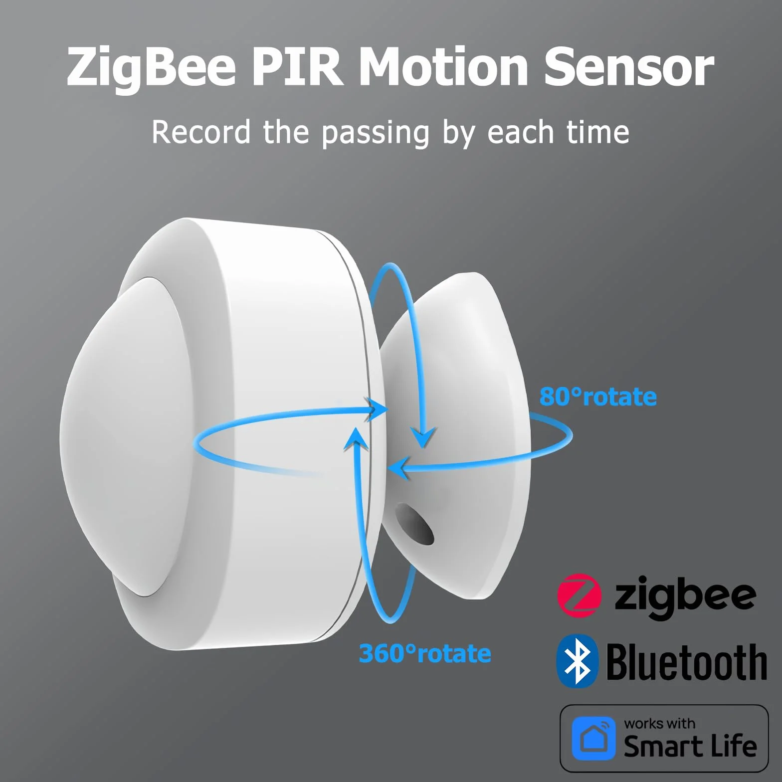 Zigbee 3.0 Human Presence Sensor, Detector de Movimiento Zigbee 3.0, Detector de Movimiento, Sensor de Alarma Antirrobo, Ángulo detección 120º, Control App, Support Alexa, Smart Life, Tuya