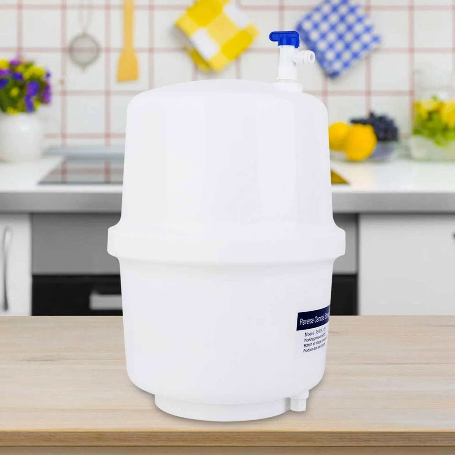 Tanque de almacenamiento de agua presurizado de 3,2 galones con válvula de bola, robusto, compacto y ligero para sistemas de ósmosis inversa- Válvula de Bola de 6.35 Mm