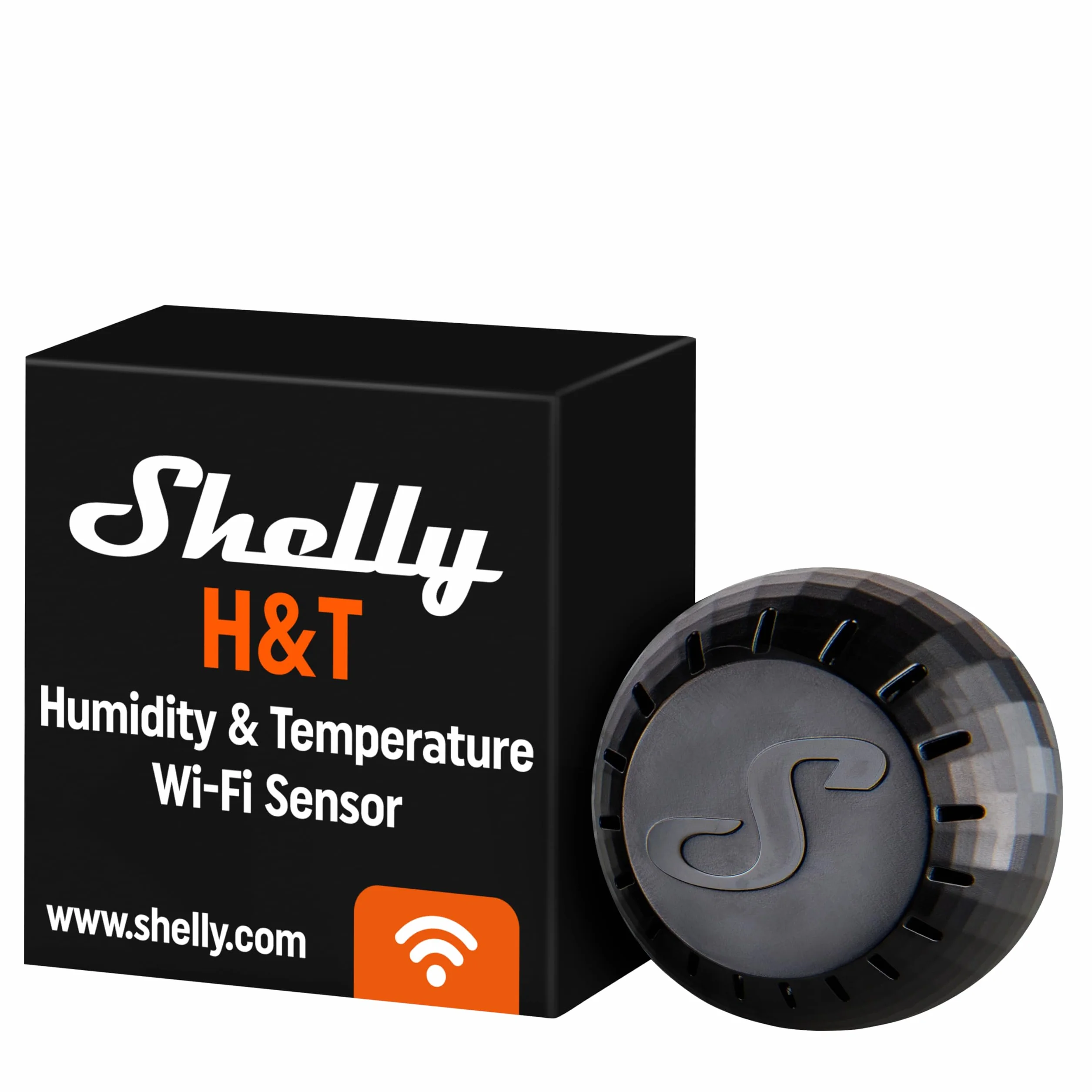 Shelly H y T detectan el estado de temperatura y humedad, configuración con aplicación Shelly, Negro