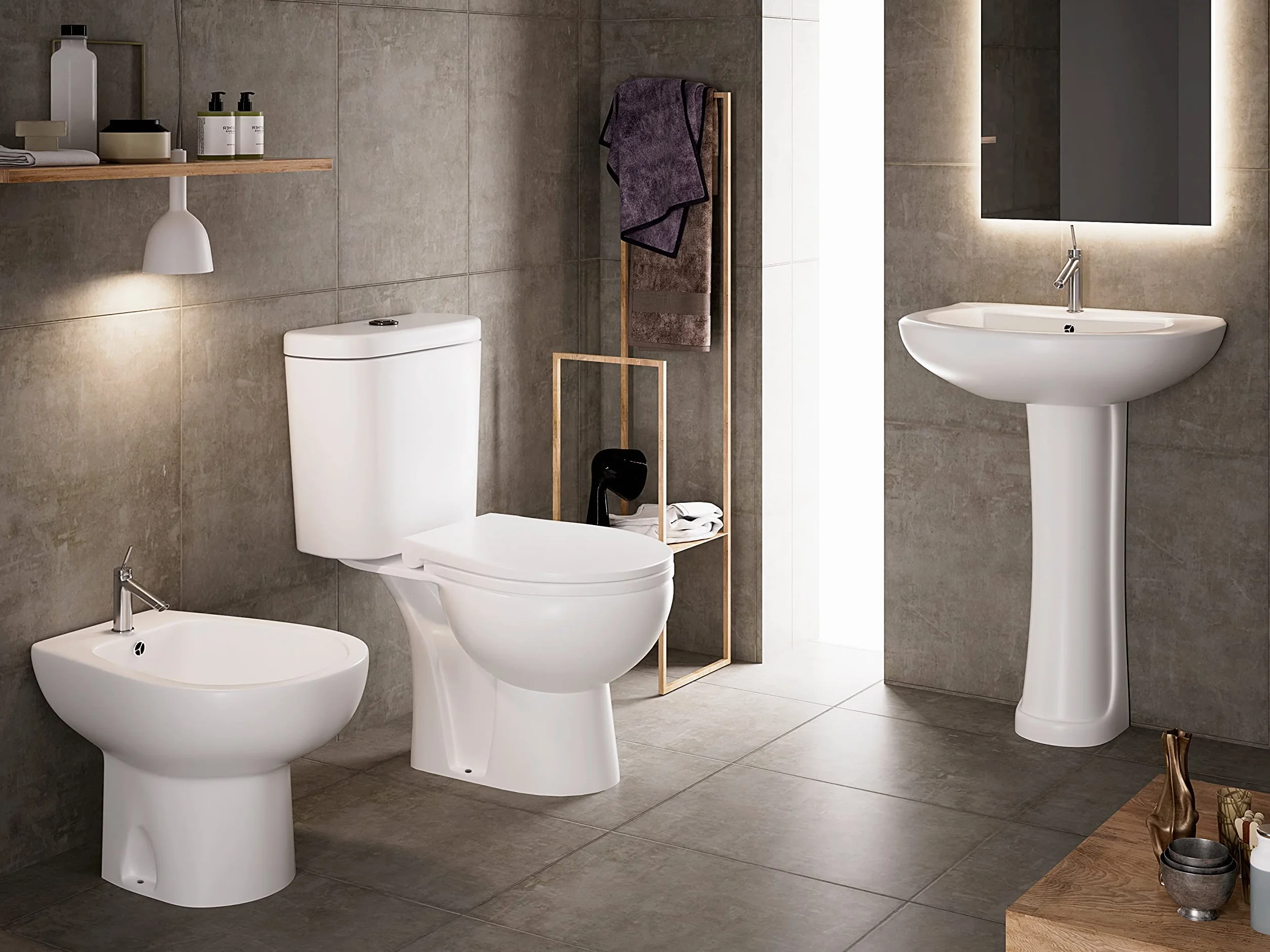 AQUORE 20340 BOLONIA Lavabo Con Pedestal Blanco
