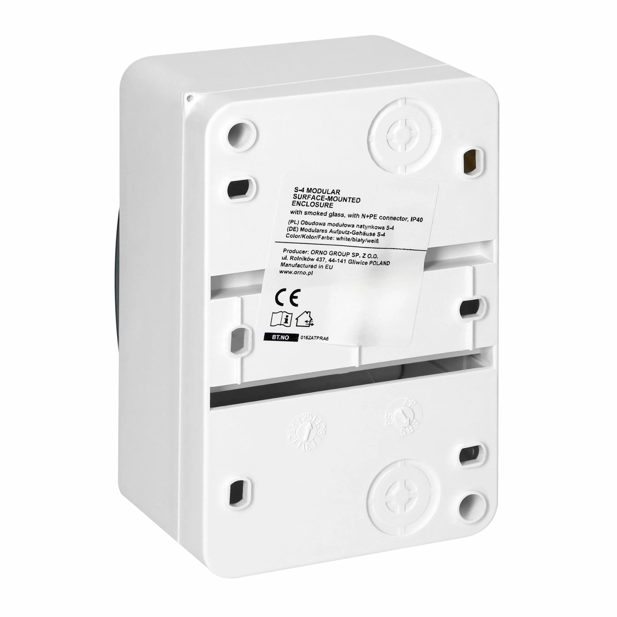 Caja Distribucion Electrica Modular Carcasa Plástica IP40 Caja Estanca Exterior Electrica con Tapa Ahumada - Cuadro Electrico Superficie con N+PE 1 Fila (4 módulos)