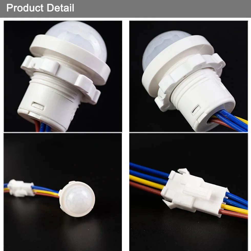 Interruptor de Sensor PIR 110V/220V Mini Detector de Movimiento Infrarrojo para Interiores