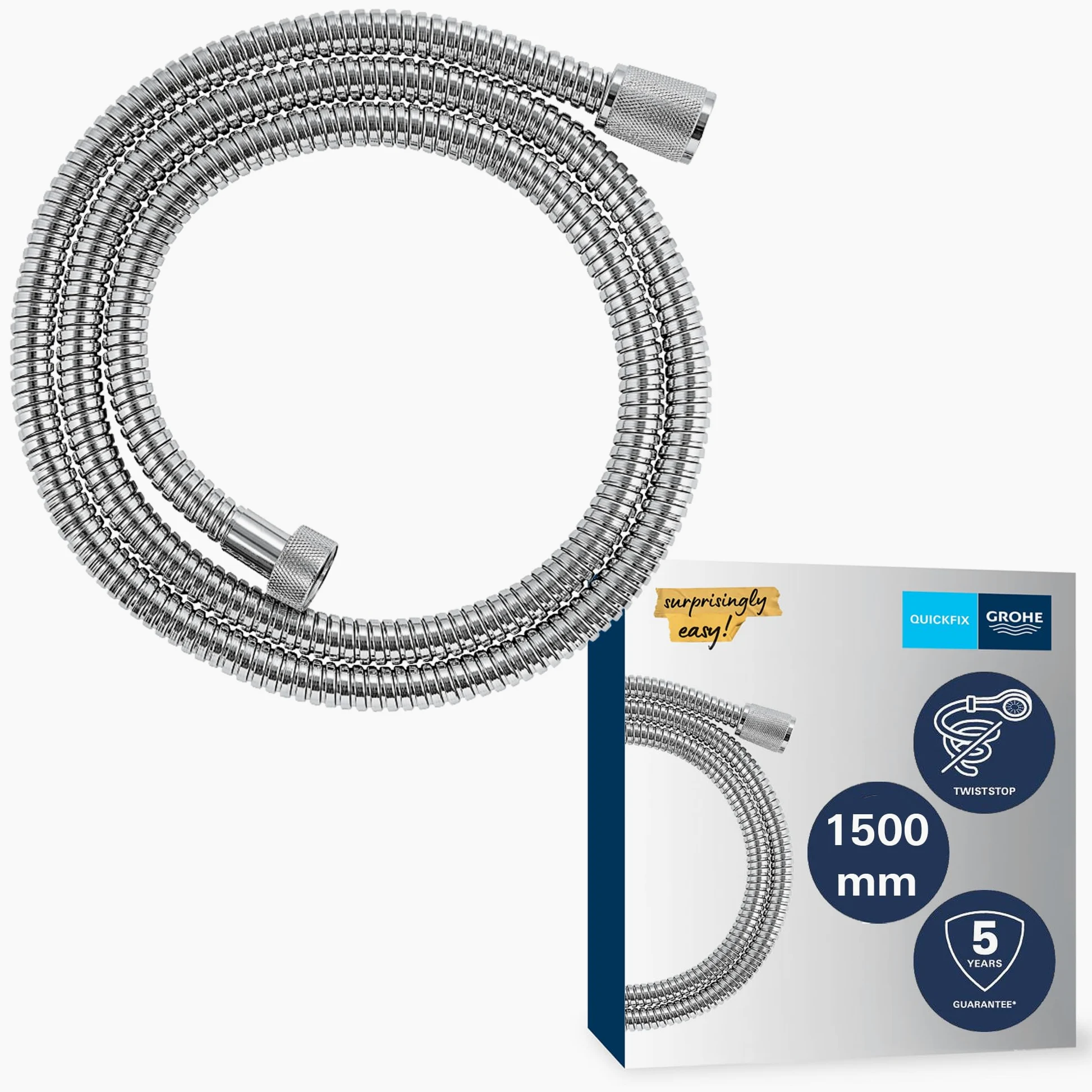 Grohe VitalioFlex QuickFix - Flexo de ducha, 1500mm, metal, ref 27502001