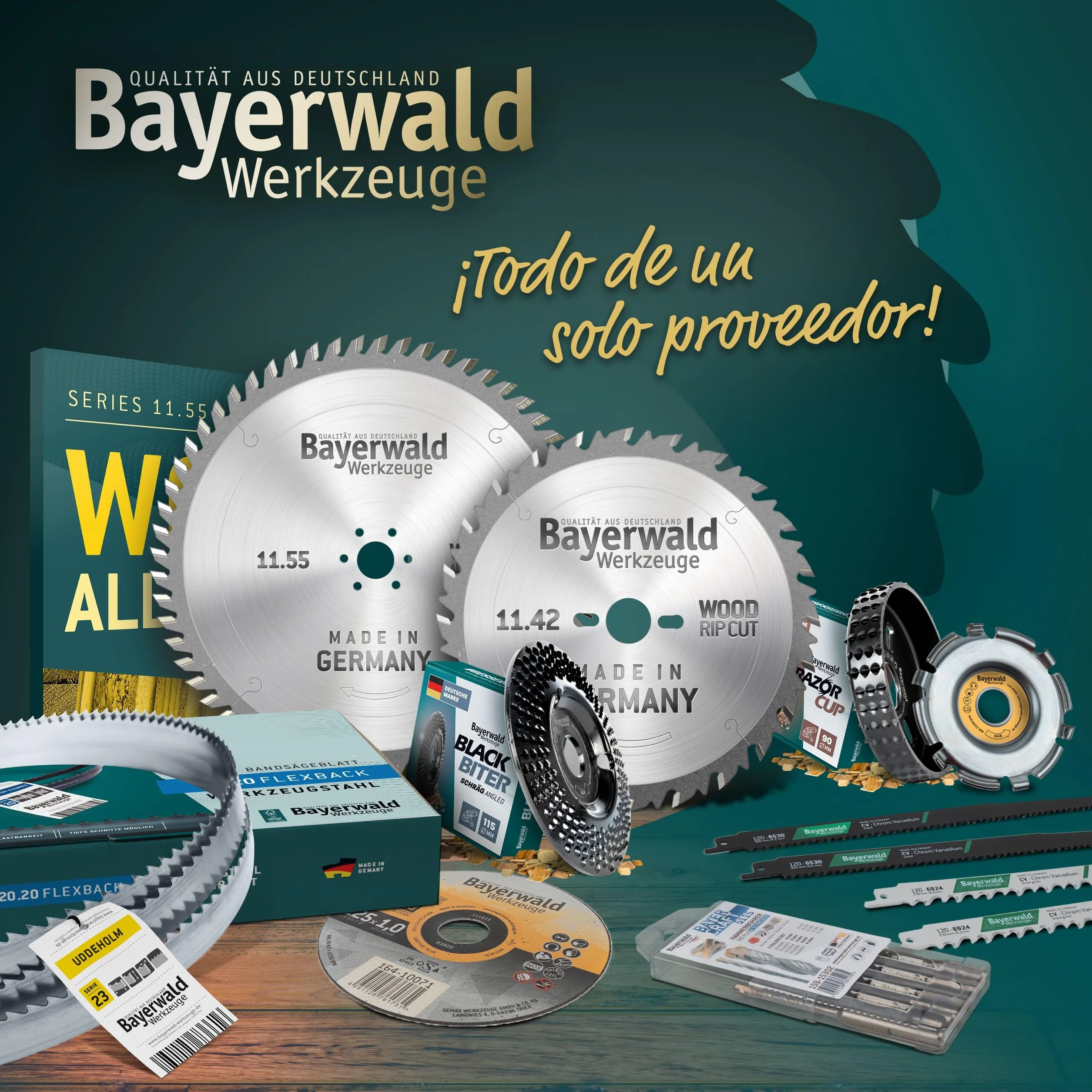 Bayerwald Uddeholm Hoja de sierra de cinta 2240 x 10 x 0,6 x 6 mm para madera