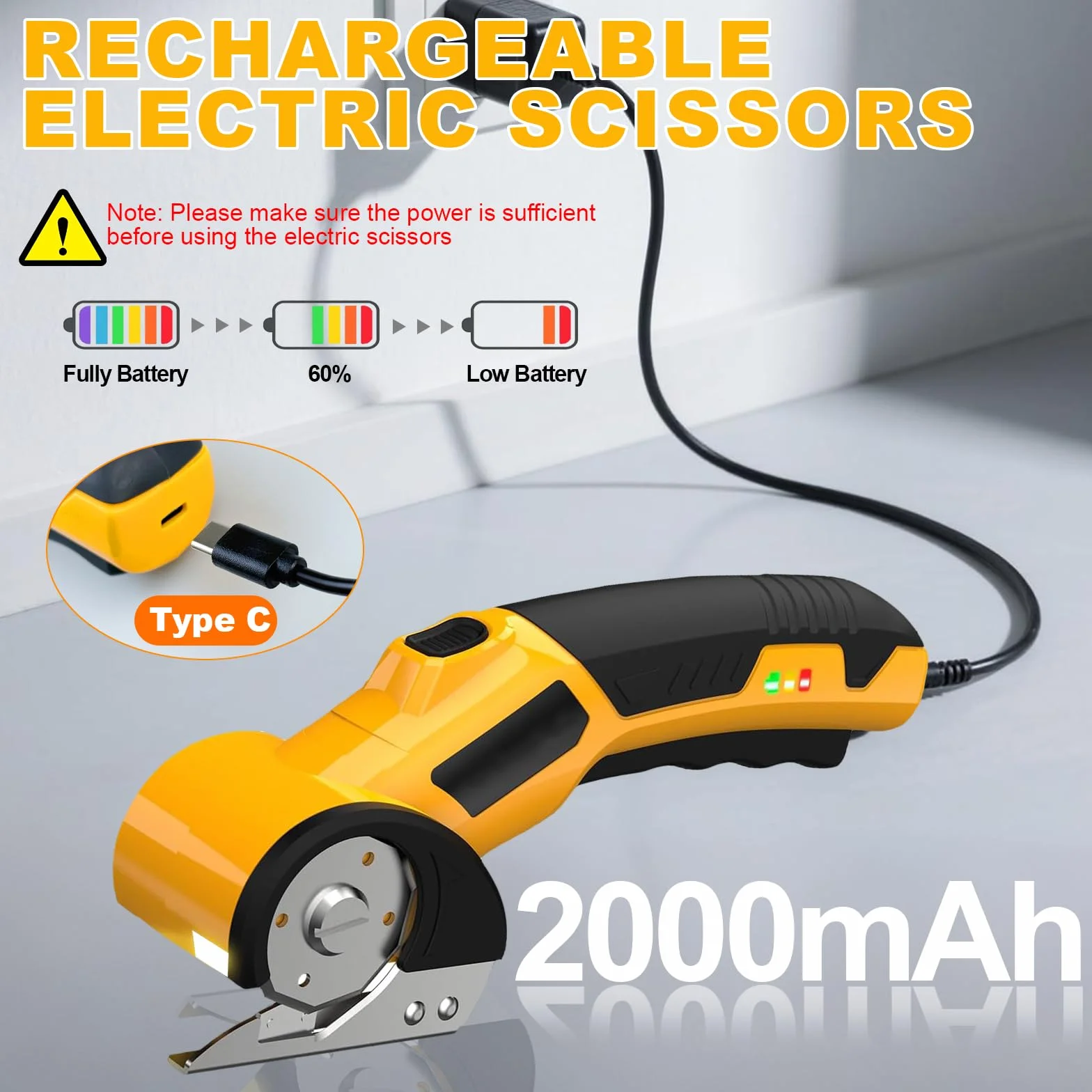 Tijeras eléctricas, cortador de cartón con batería, cortador de cartón eléctrico con 2 cuchillas de afilado, tijeras universales con batería para papel, cartón, alfombra, fieltro, plástico