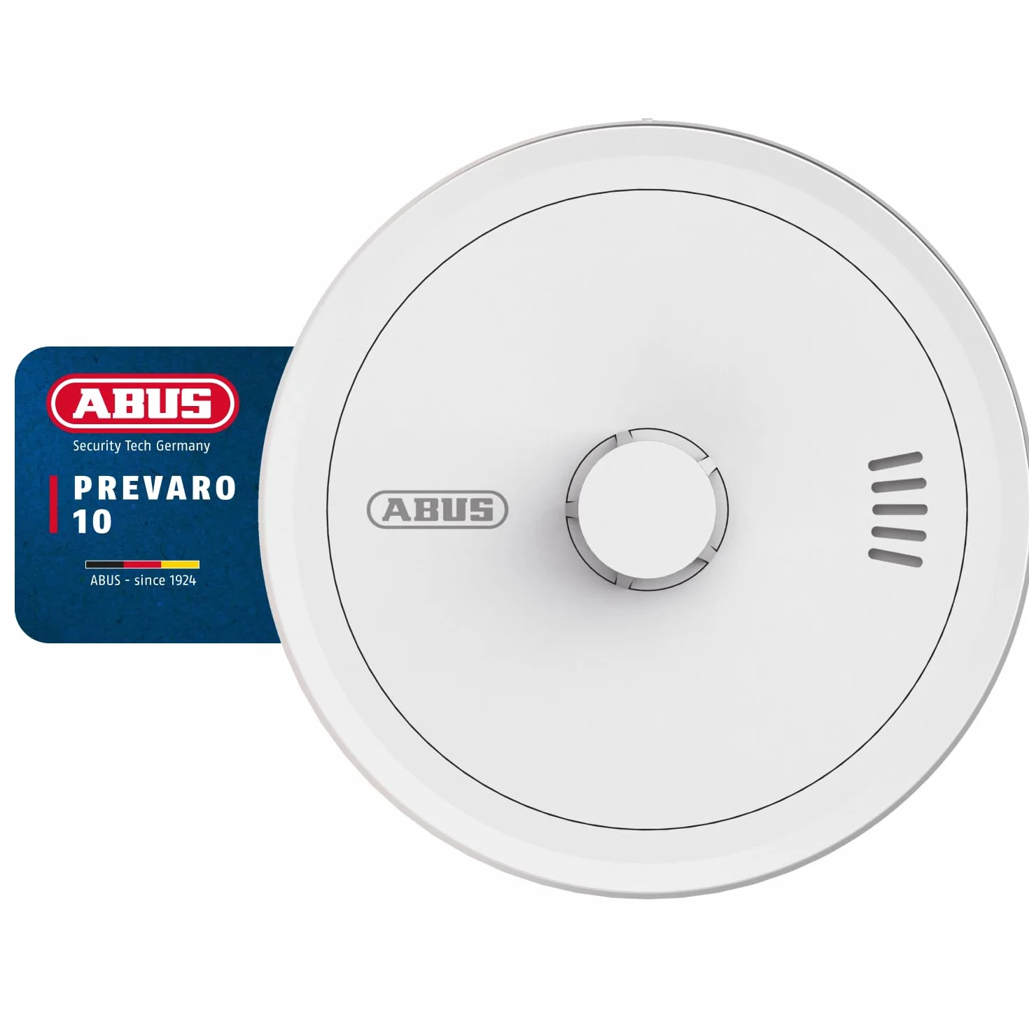 ABUS Prevaro 10 - Detector de Calor Certificado para Cocina, Baño, Garaje y Sótano - con Batería de 10 Años, Autotest Automático y Gran Botón de Prueba