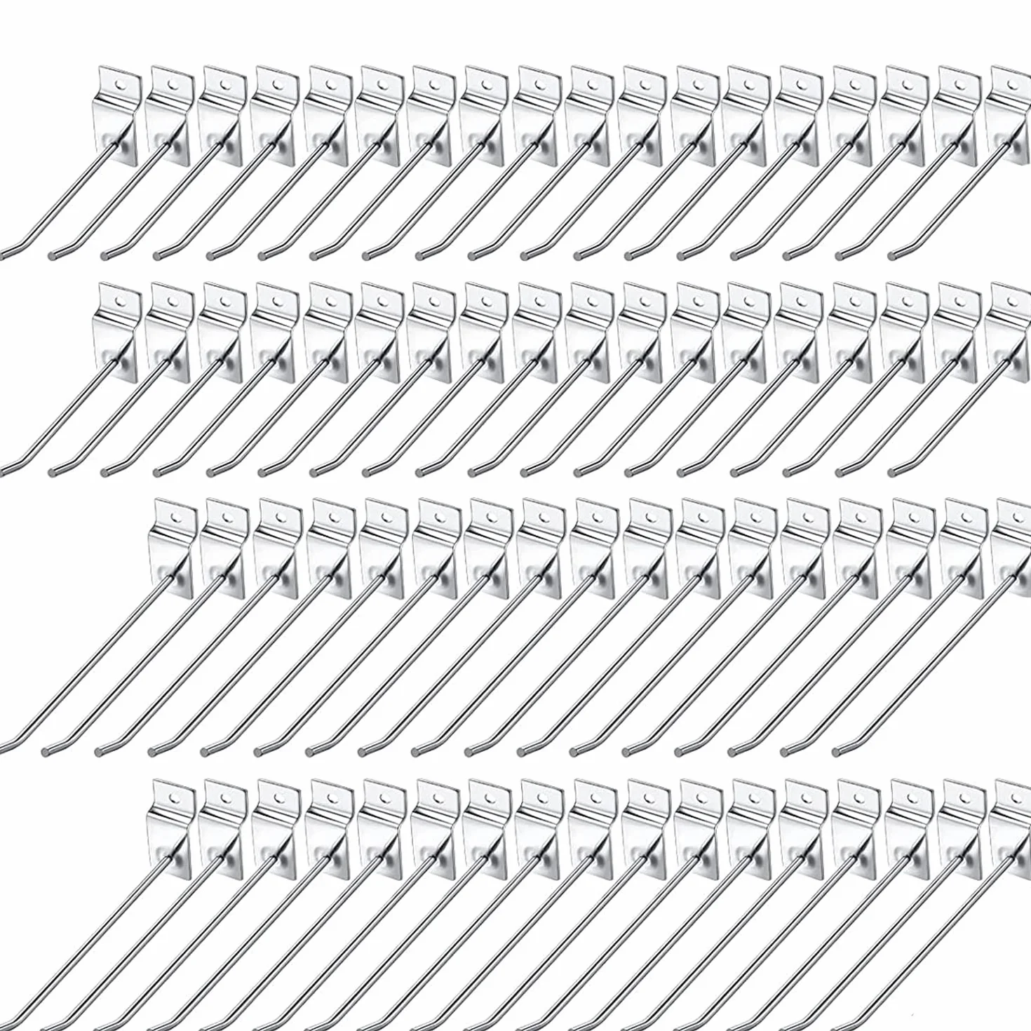 100 ganchos de pared de tablilla de 30 cm ganchos de panel de exhibición de pared de listones de 4.2 mm de grosor gancho de metal para colgar en la pared, garaje, tienda minorista