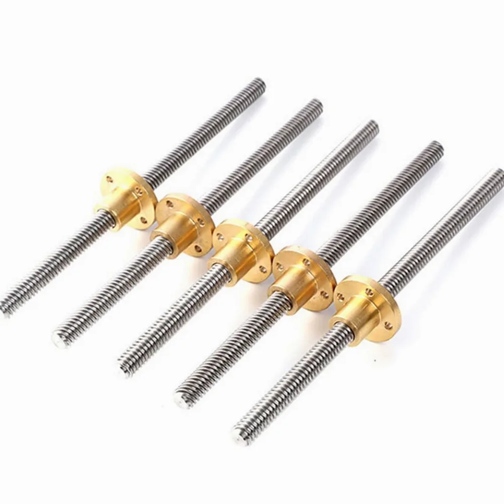 Varilla de tornillo avance T8 OD 8 mm Paso 2 Plomo con(1000mm)