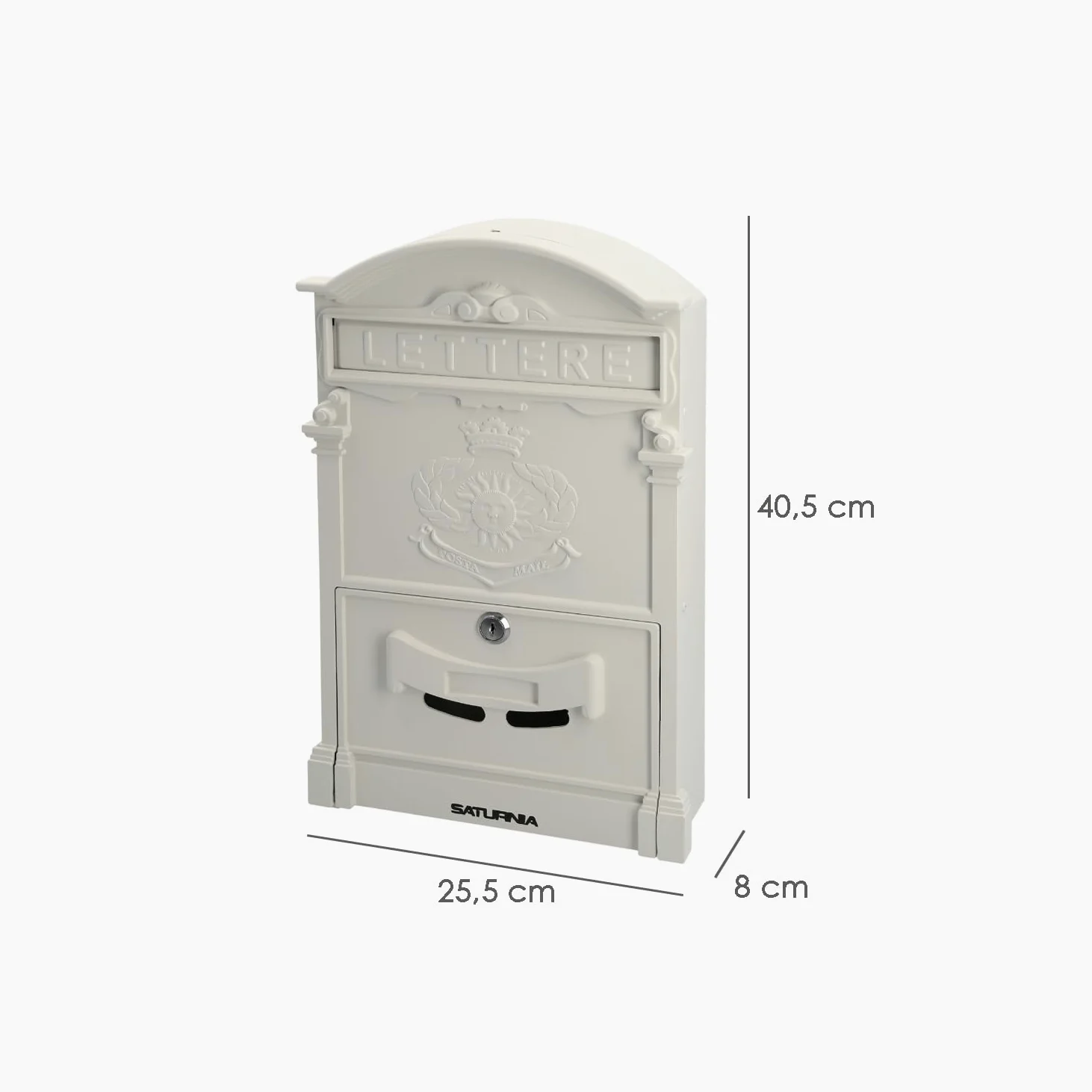 WOLFPACK LINEA PROFESIONAL Buzon Jardín Aluminio Fundido Blanco Palace 255 x 410 x 90 mm.