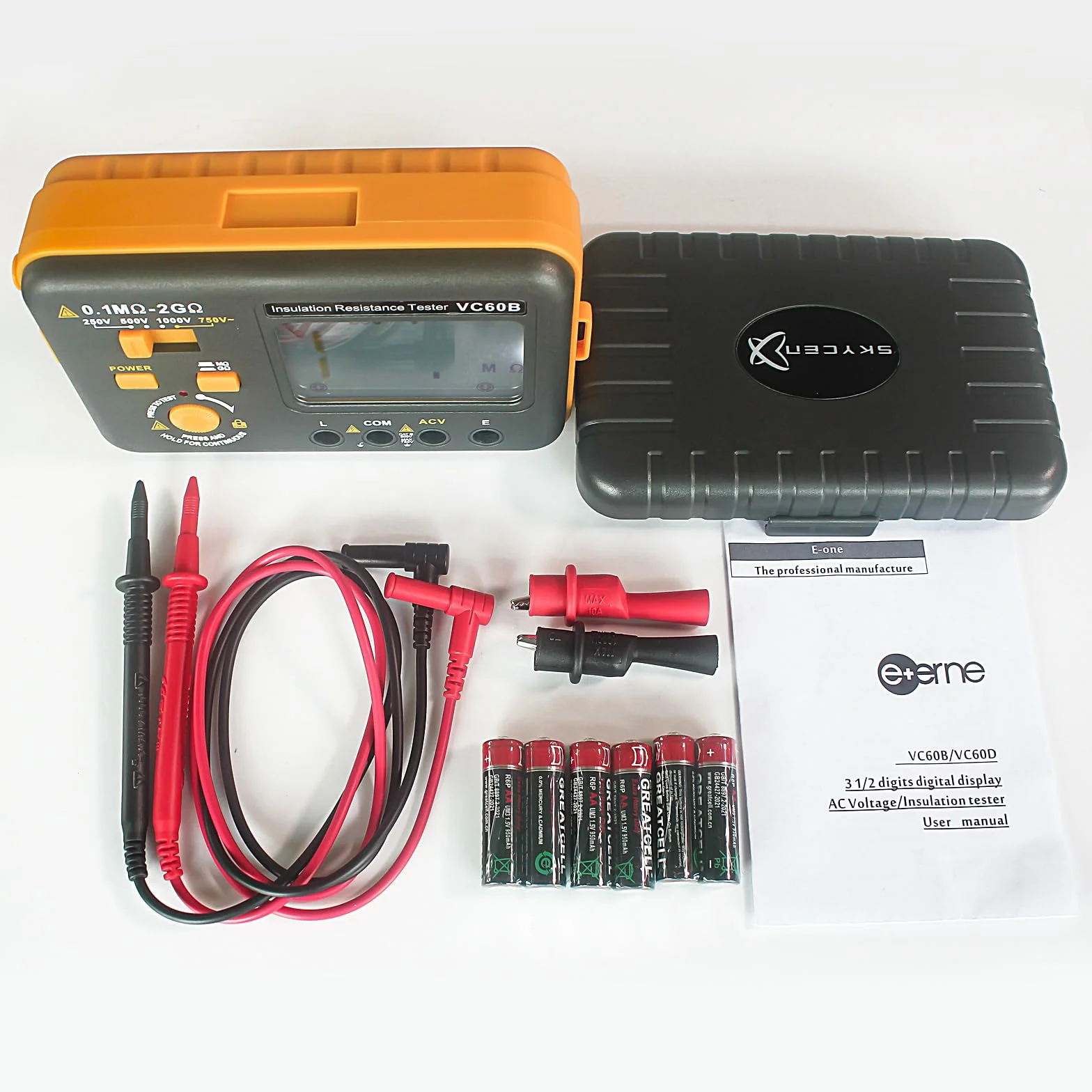 Megohmmeter Probador de Resistencia de Aislamiento 2GΩ Medición de Voltaje AC 750V Pantalla LCD